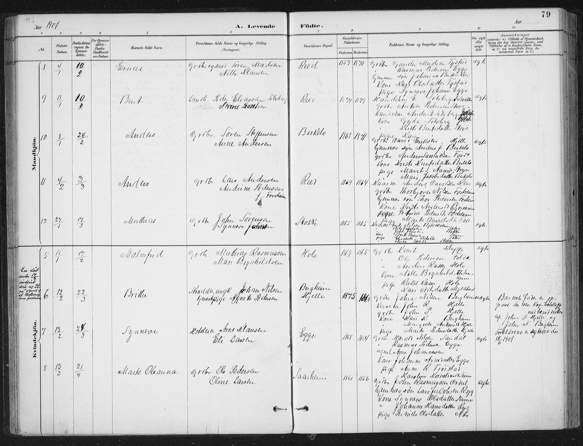 Gloppen sokneprestembete, AV/SAB-A-80101/H/Haa/Haac/L0002: Parish register (official) no. C  2, 1887-1904, p. 79