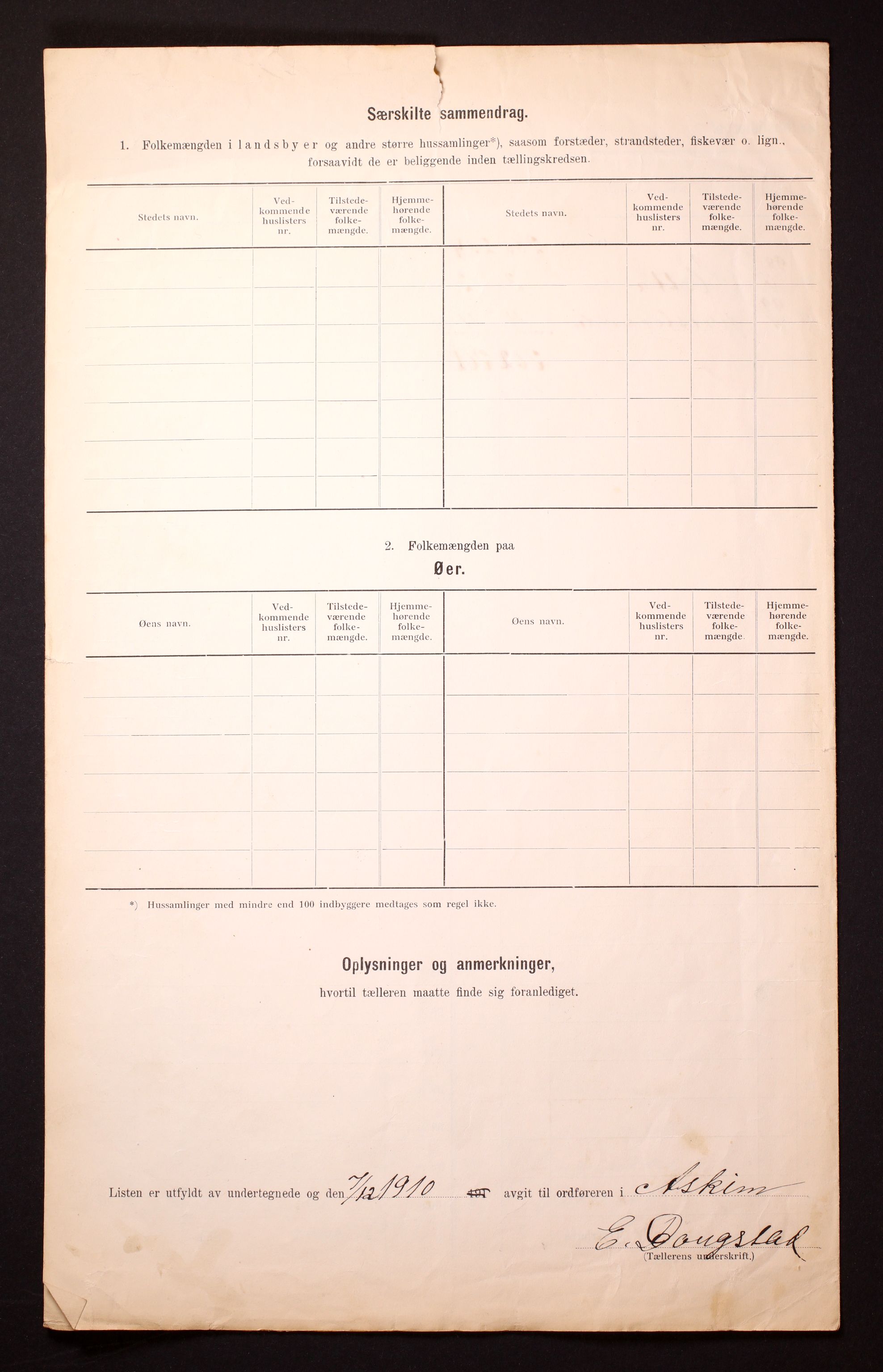 RA, 1910 census for Askim, 1910, p. 23