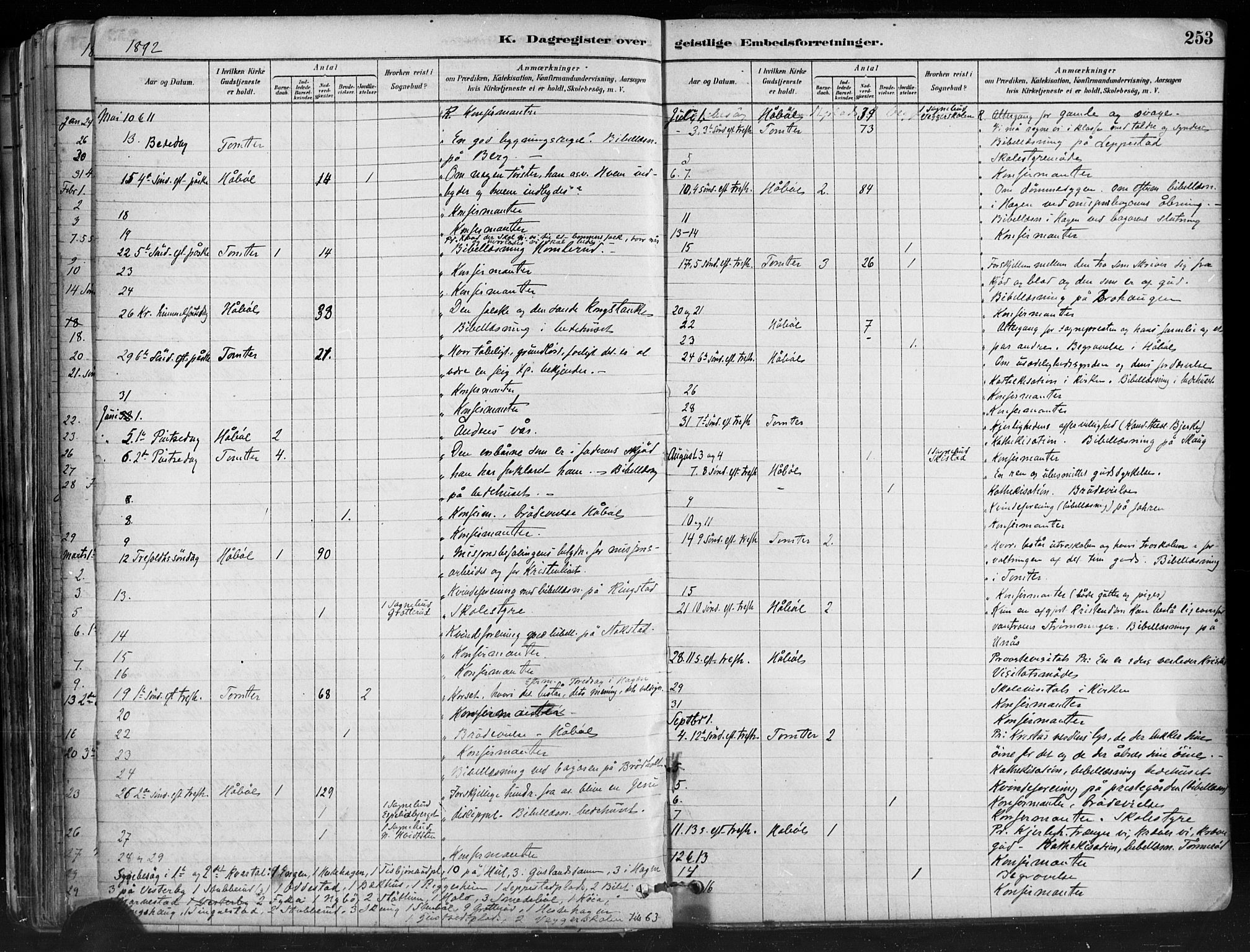 Hobøl prestekontor Kirkebøker, AV/SAO-A-2002/F/Fa/L0005: Parish register (official) no. I 5, 1878-1904, p. 253