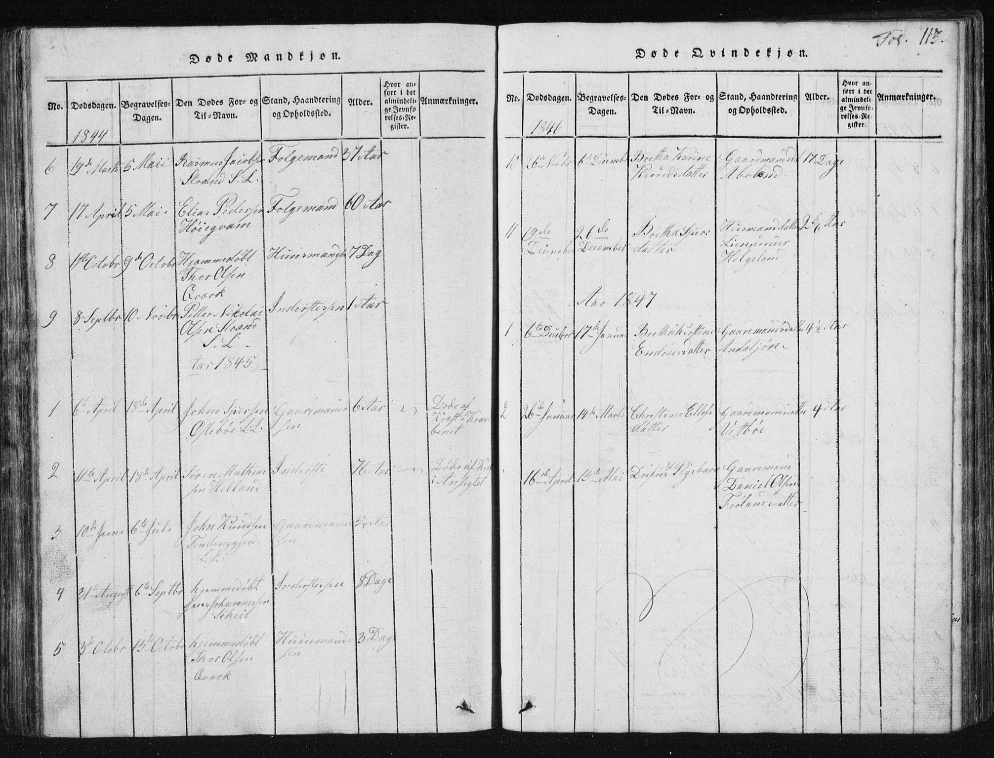 Vikedal sokneprestkontor, SAST/A-101840/01/V: Parish register (copy) no. B 2, 1816-1863, p. 113