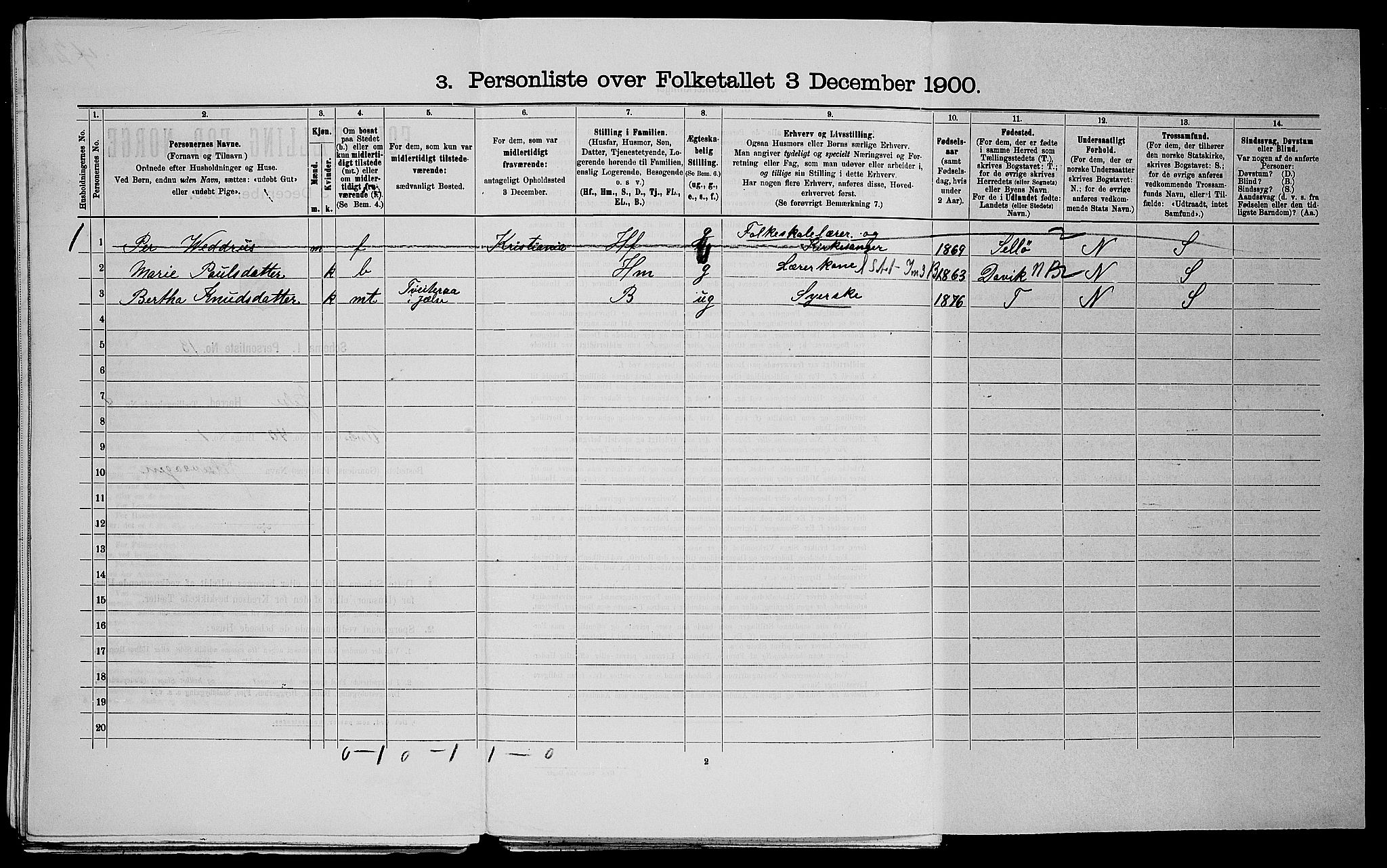 SAST, 1900 census for Jelsa, 1900, p. 504