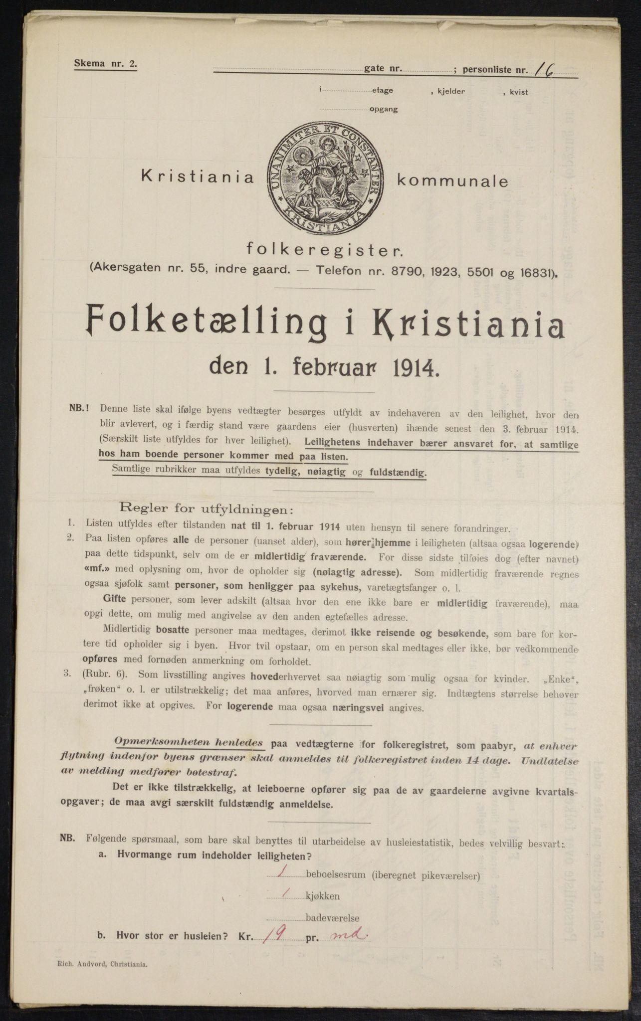 OBA, Municipal Census 1914 for Kristiania, 1914, p. 64742