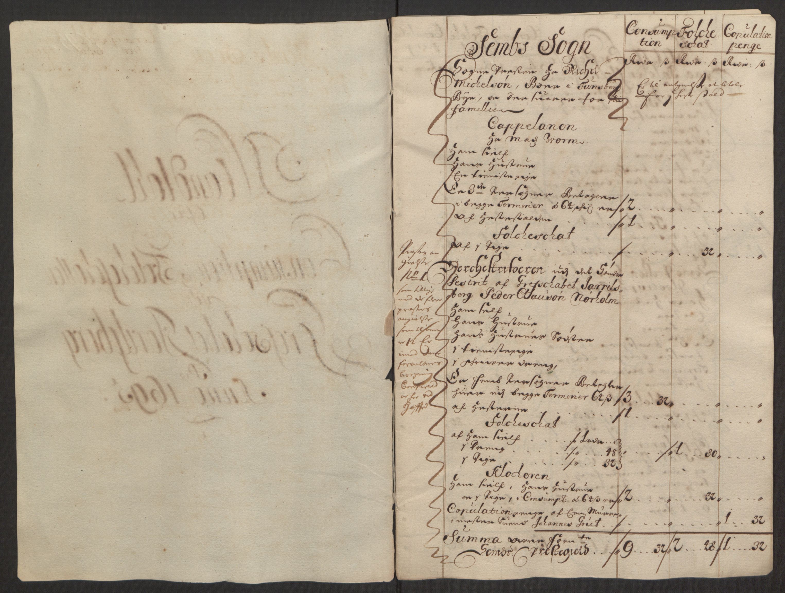 Rentekammeret inntil 1814, Reviderte regnskaper, Fogderegnskap, RA/EA-4092/R32/L1867: Fogderegnskap Jarlsberg grevskap, 1694-1696, p. 145