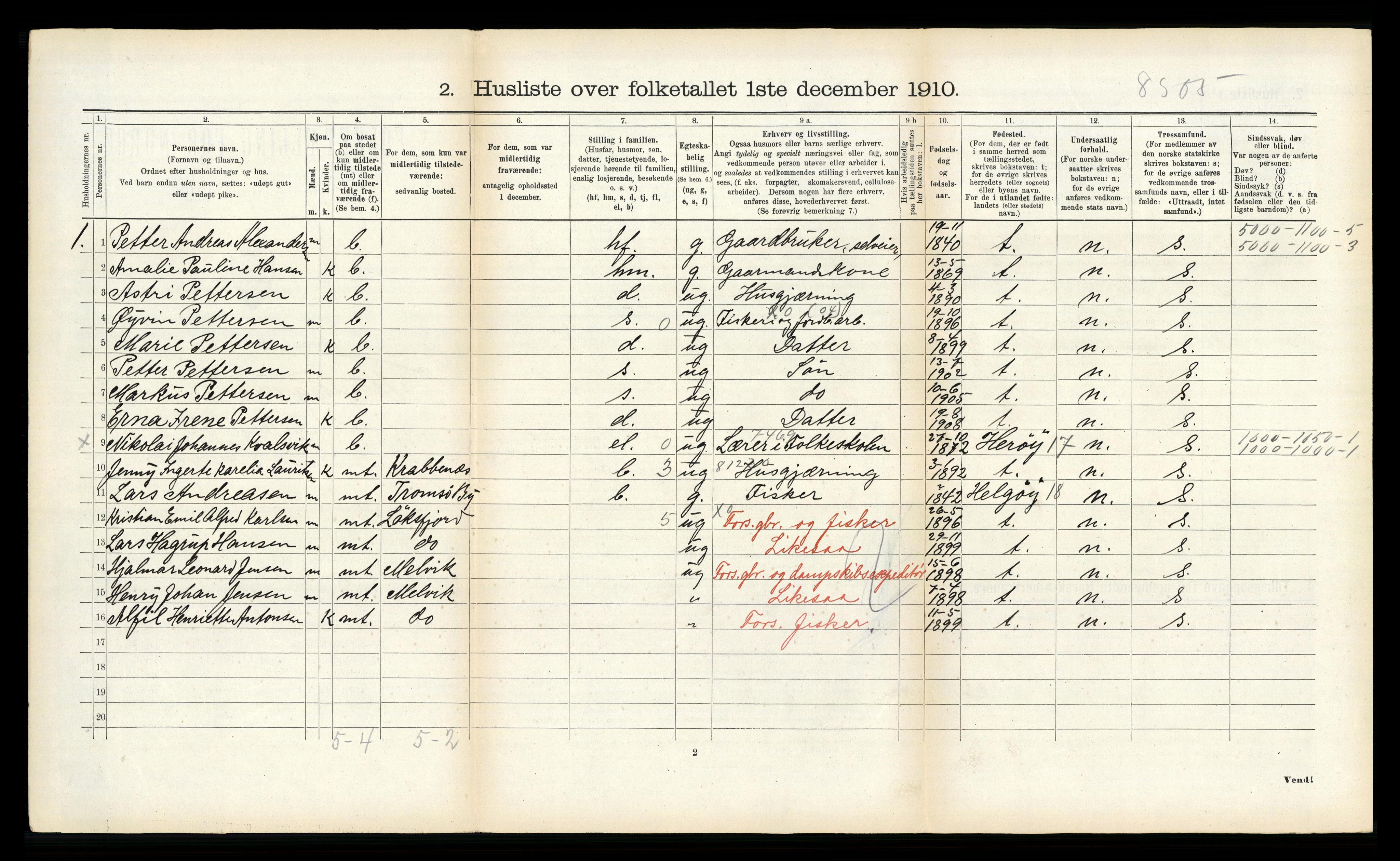 RA, 1910 census for Tromsøysund, 1910, p. 1400