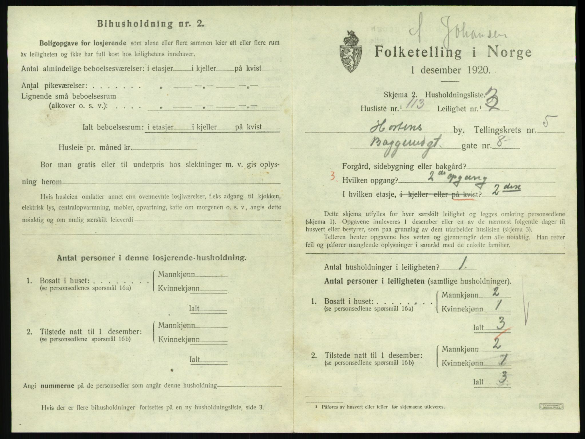 SAKO, 1920 census for Horten, 1920, p. 6065