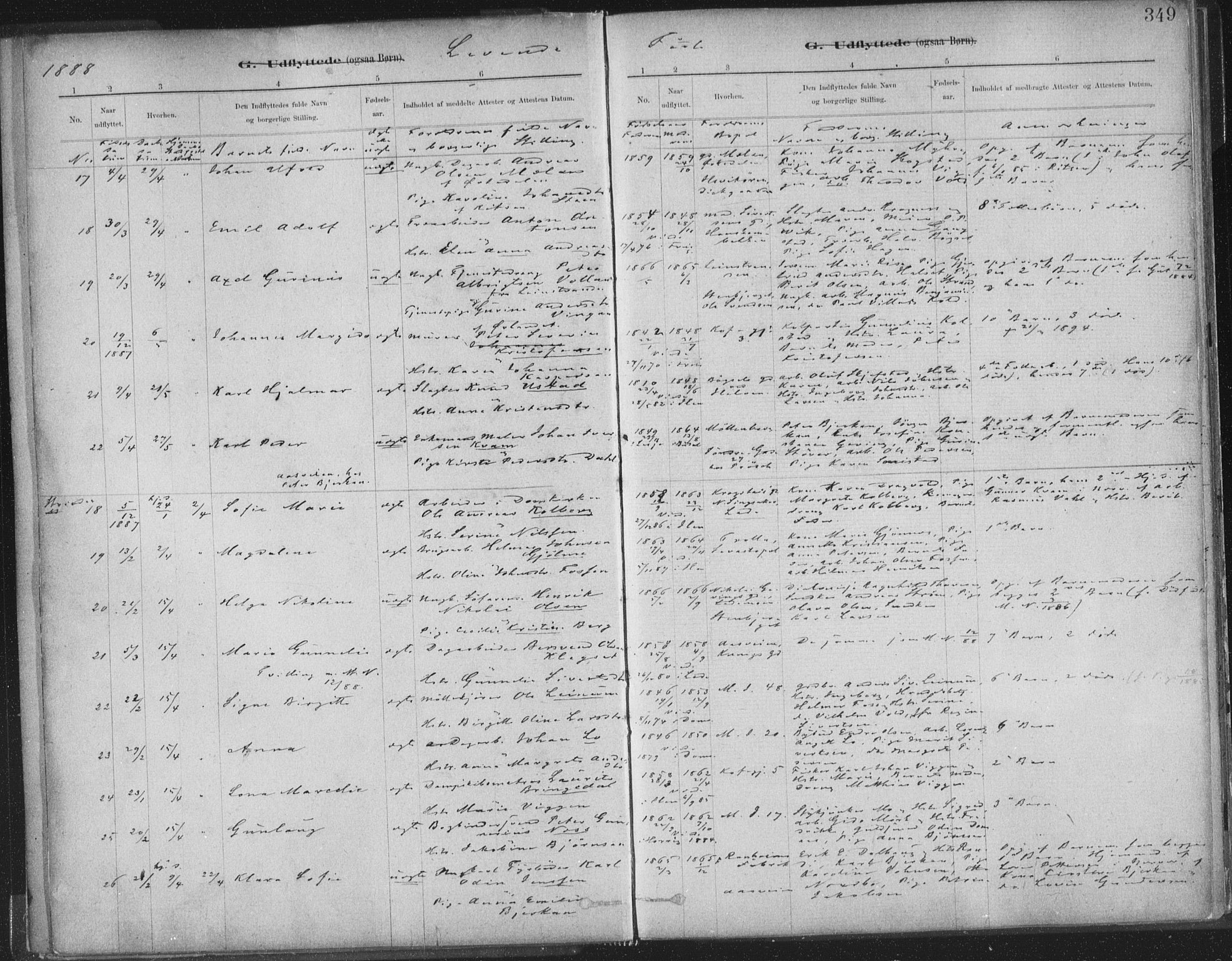 Ministerialprotokoller, klokkerbøker og fødselsregistre - Sør-Trøndelag, SAT/A-1456/603/L0163: Parish register (official) no. 603A02, 1879-1895, p. 349