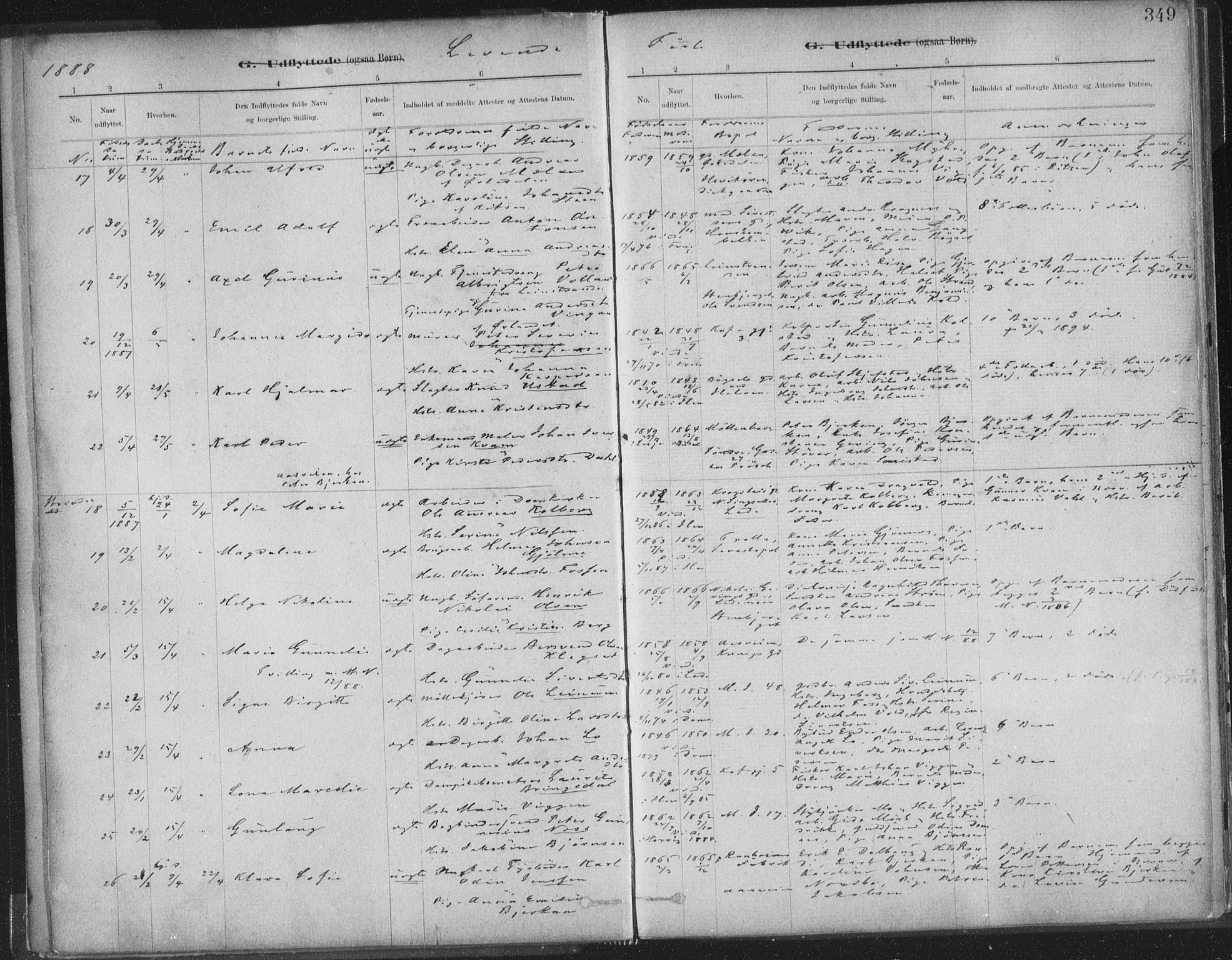 Ministerialprotokoller, klokkerbøker og fødselsregistre - Sør-Trøndelag, AV/SAT-A-1456/603/L0163: Parish register (official) no. 603A02, 1879-1895, p. 349