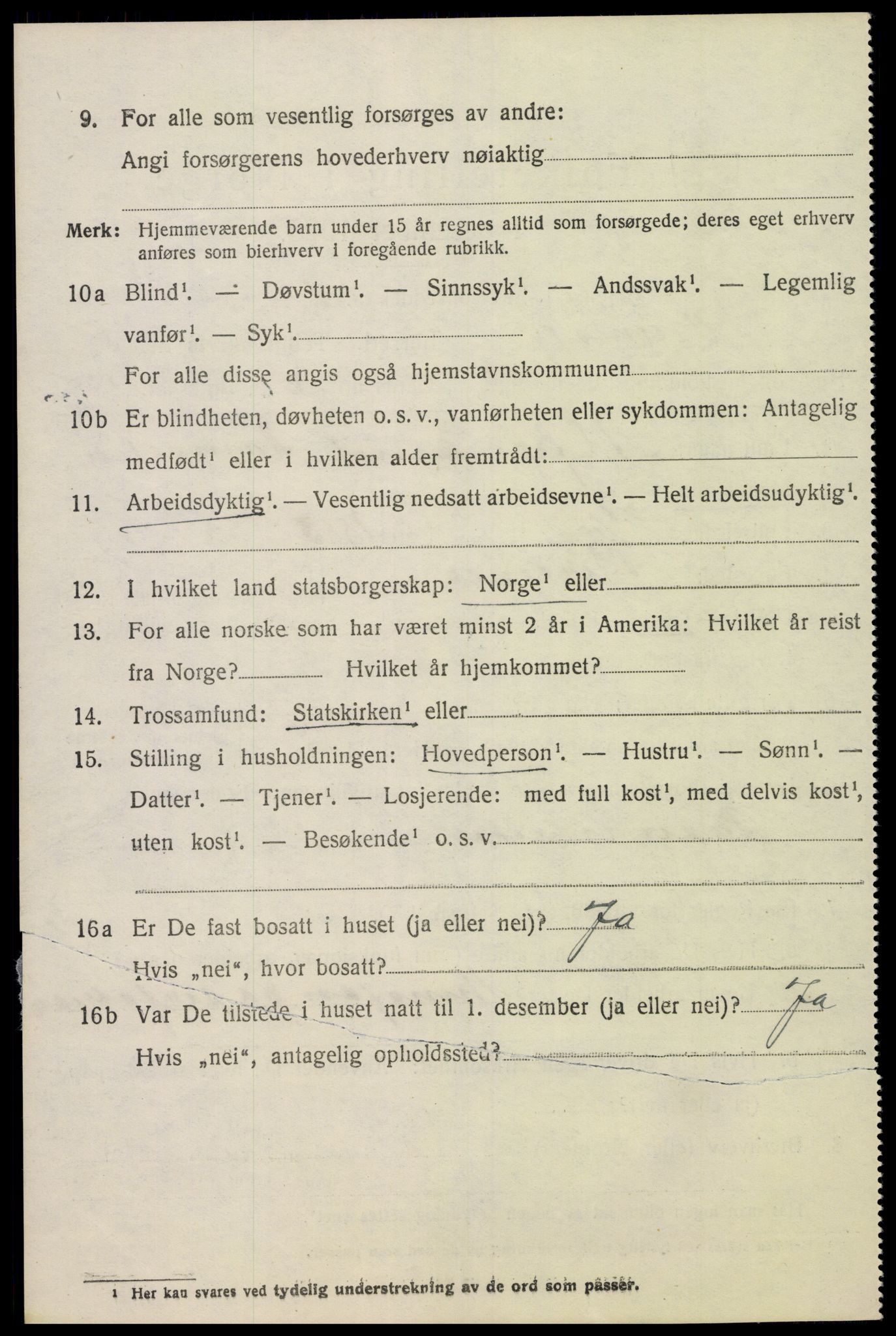 SAK, 1920 census for Vennesla, 1920, p. 4127