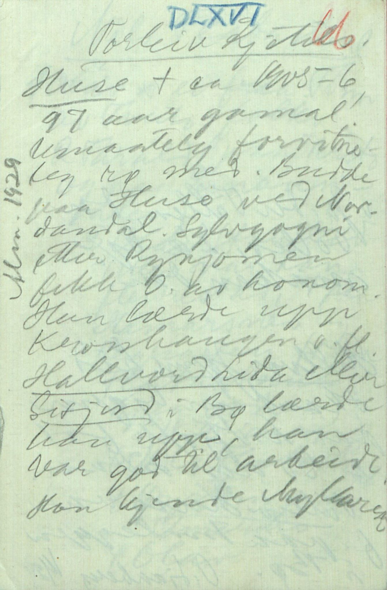 Rikard Berge, TEMU/TGM-A-1003/F/L0017/0016: 551-599 / 566 Notisbokblad og brev til Rikard Berge, 1910-1950, p. 66