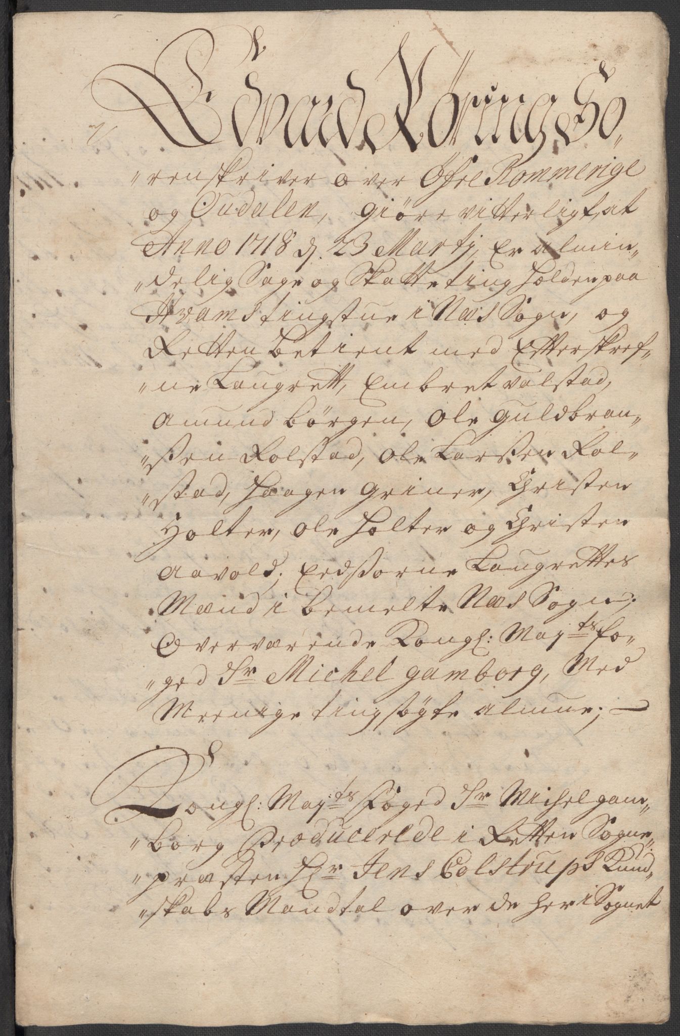 Rentekammeret inntil 1814, Reviderte regnskaper, Fogderegnskap, AV/RA-EA-4092/R12/L0727: Fogderegnskap Øvre Romerike, 1718, p. 283