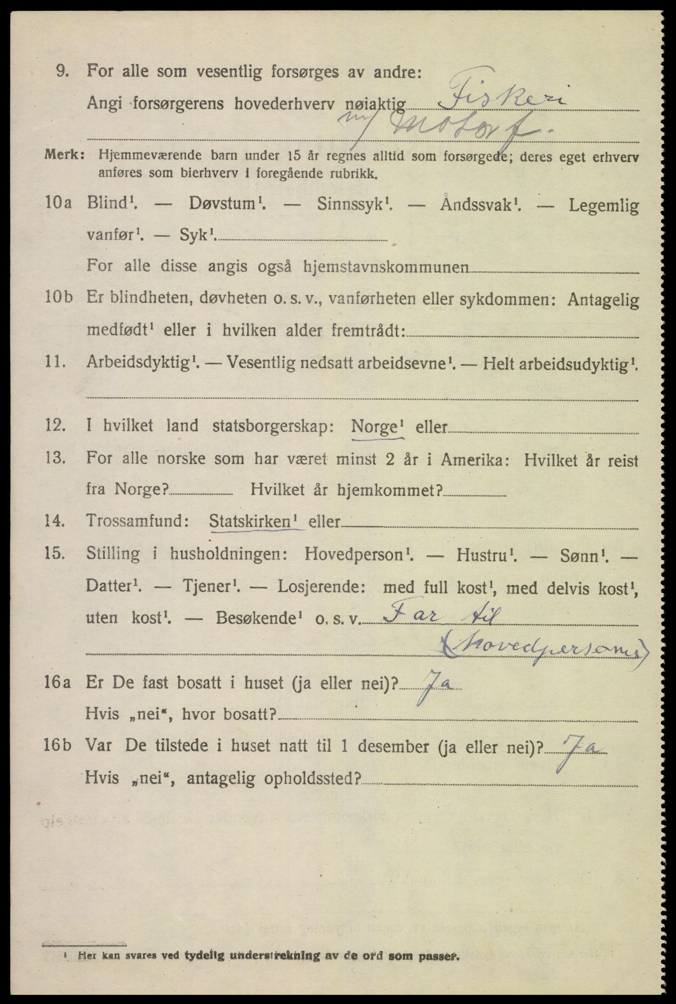 SAK, 1920 census for Hidra, 1920, p. 2085