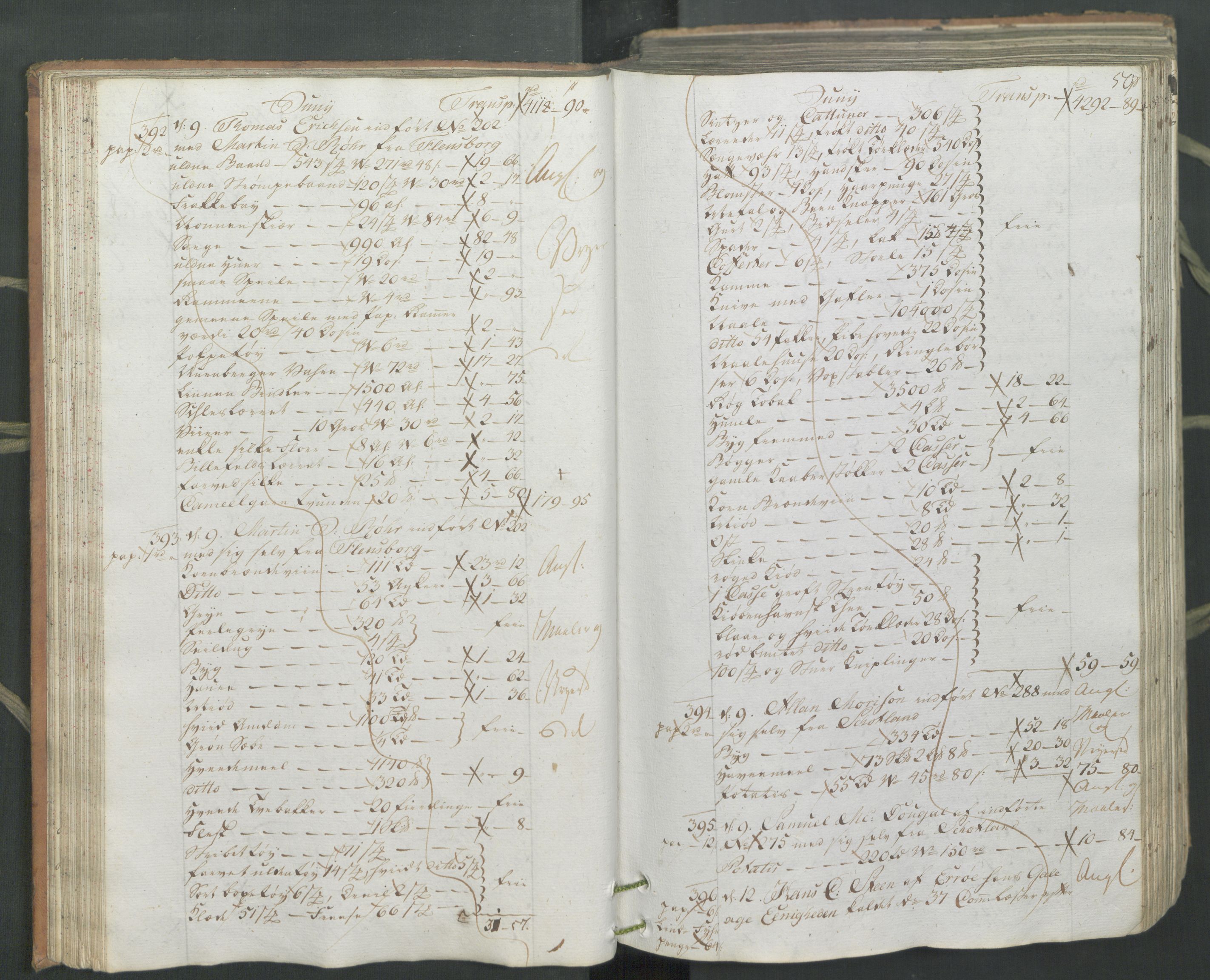 Generaltollkammeret, tollregnskaper, AV/RA-EA-5490/R26/L0222/0001: Tollregnskaper Bergen A / Inngående hovedtollbok, 1786, p. 49b-50a