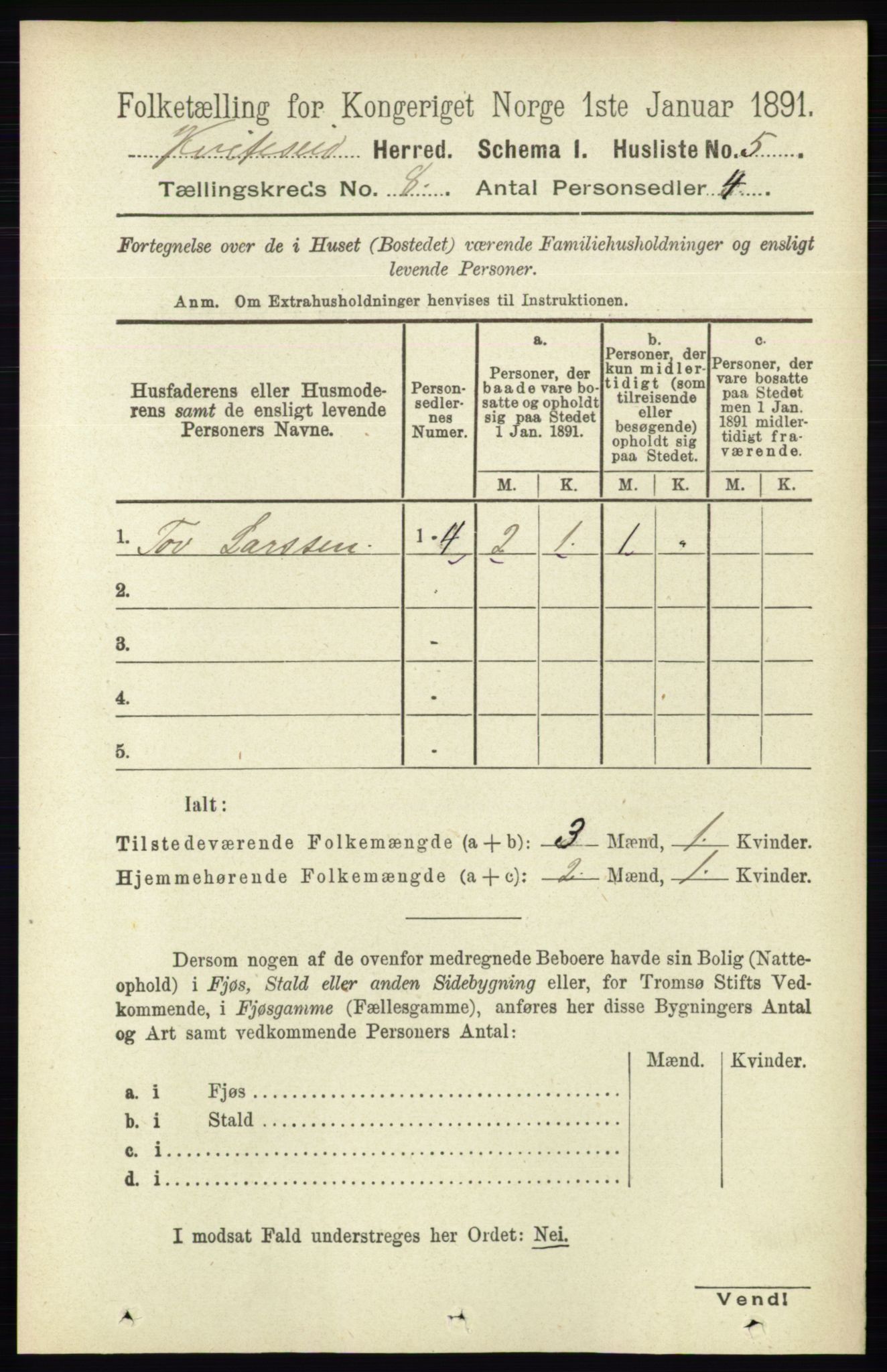 RA, 1891 census for 0829 Kviteseid, 1891, p. 1553