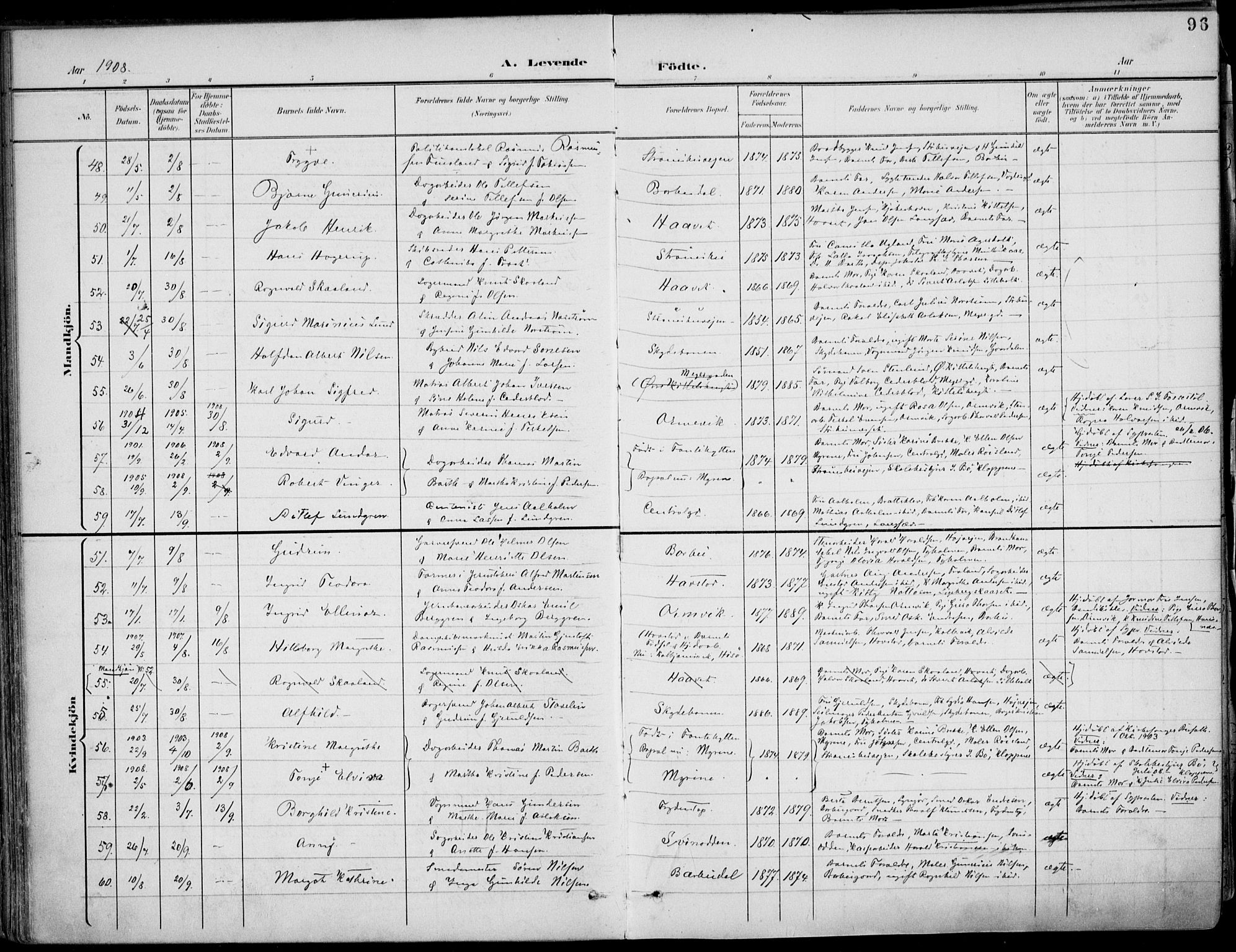 Barbu sokneprestkontor, AV/SAK-1111-0003/F/Fa/L0005: Parish register (official) no. A 5, 1899-1909, p. 96