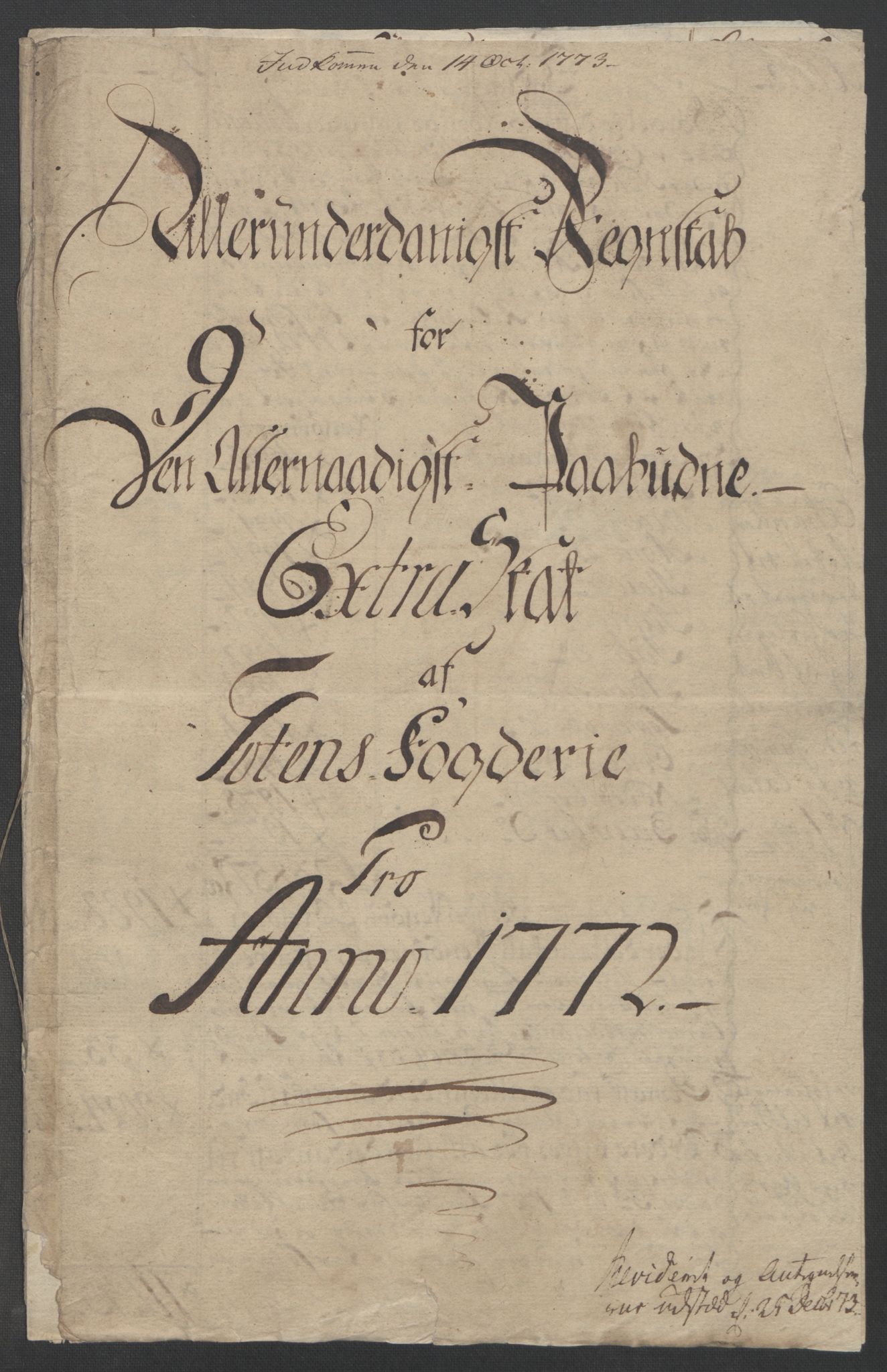 Rentekammeret inntil 1814, Reviderte regnskaper, Fogderegnskap, RA/EA-4092/R19/L1399: Fogderegnskap Toten, Hadeland og Vardal, 1762-1783, p. 237