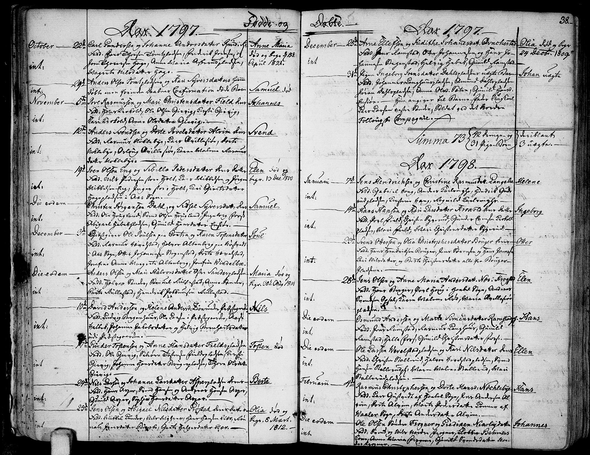 Kråkstad prestekontor Kirkebøker, SAO/A-10125a/F/Fa/L0002: Parish register (official) no. I 2, 1786-1814, p. 38