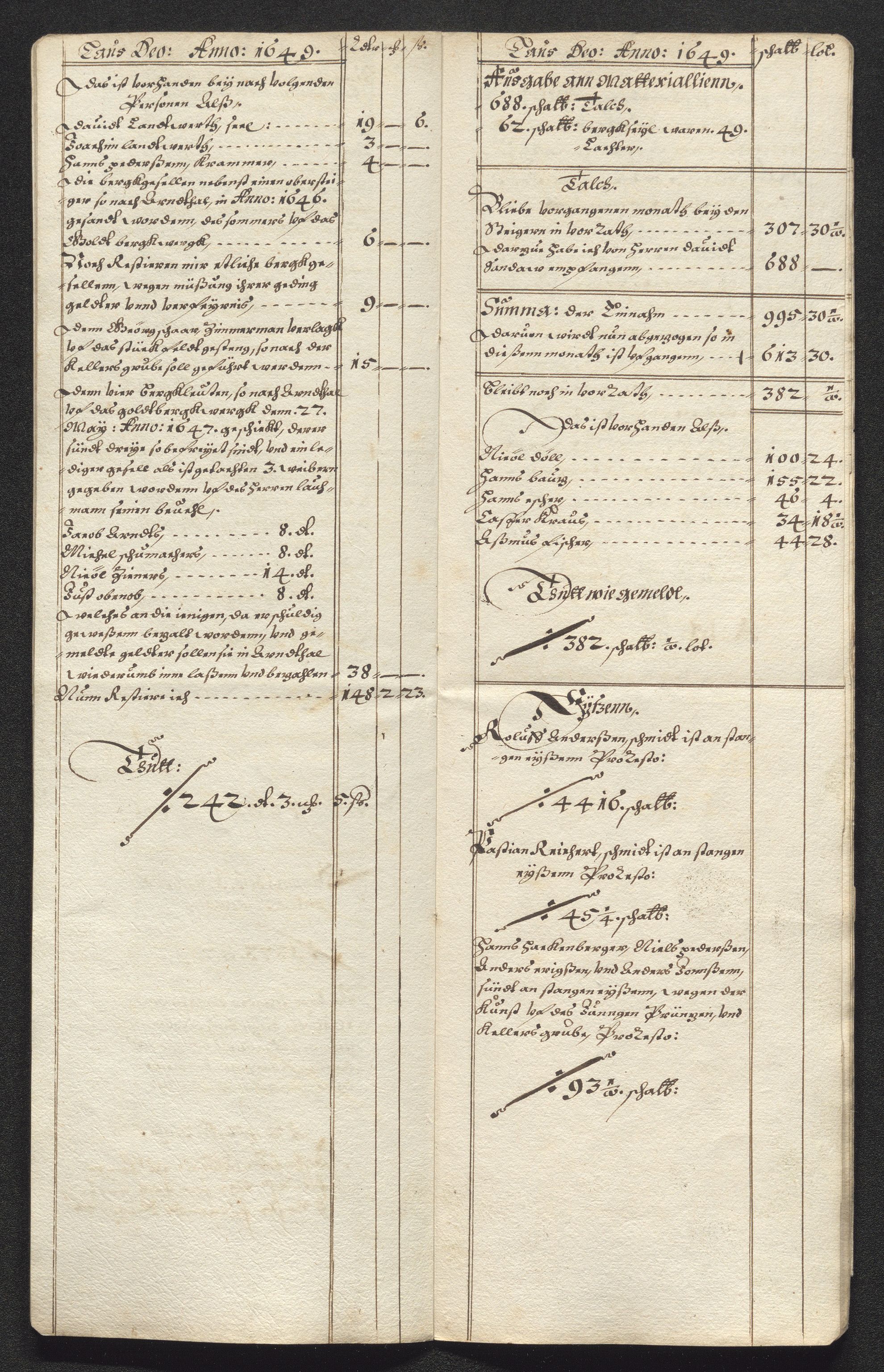 Kongsberg Sølvverk 1623-1816, AV/SAKO-EA-3135/001/D/Dc/Dcd/L0023: Utgiftsregnskap for gruver m.m., 1649, p. 426