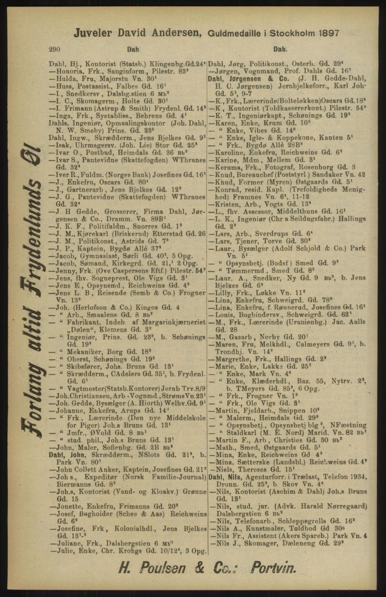 Kristiania/Oslo adressebok, PUBL/-, 1904, p. 290