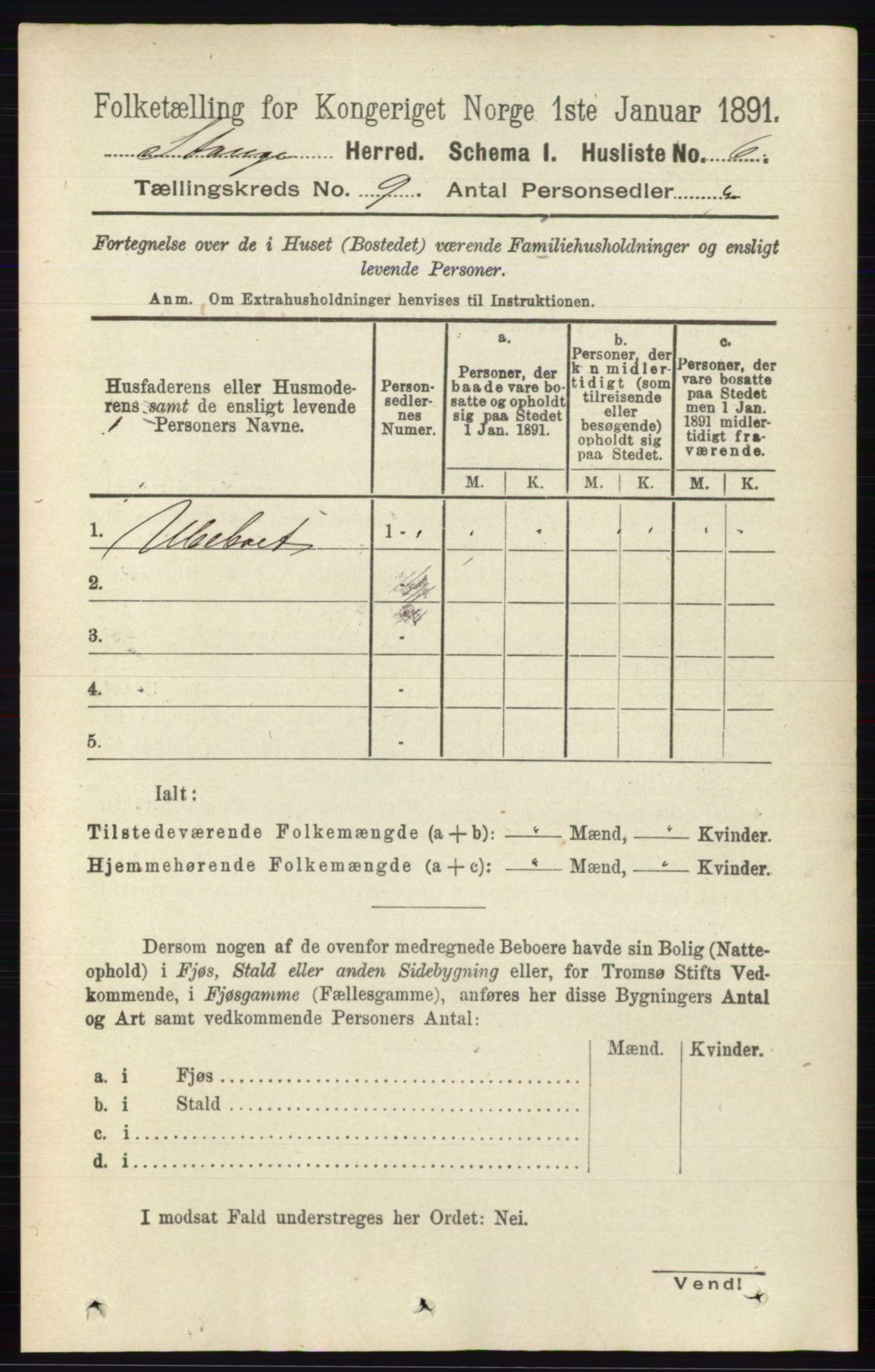 RA, 1891 census for 0417 Stange, 1891, p. 5937