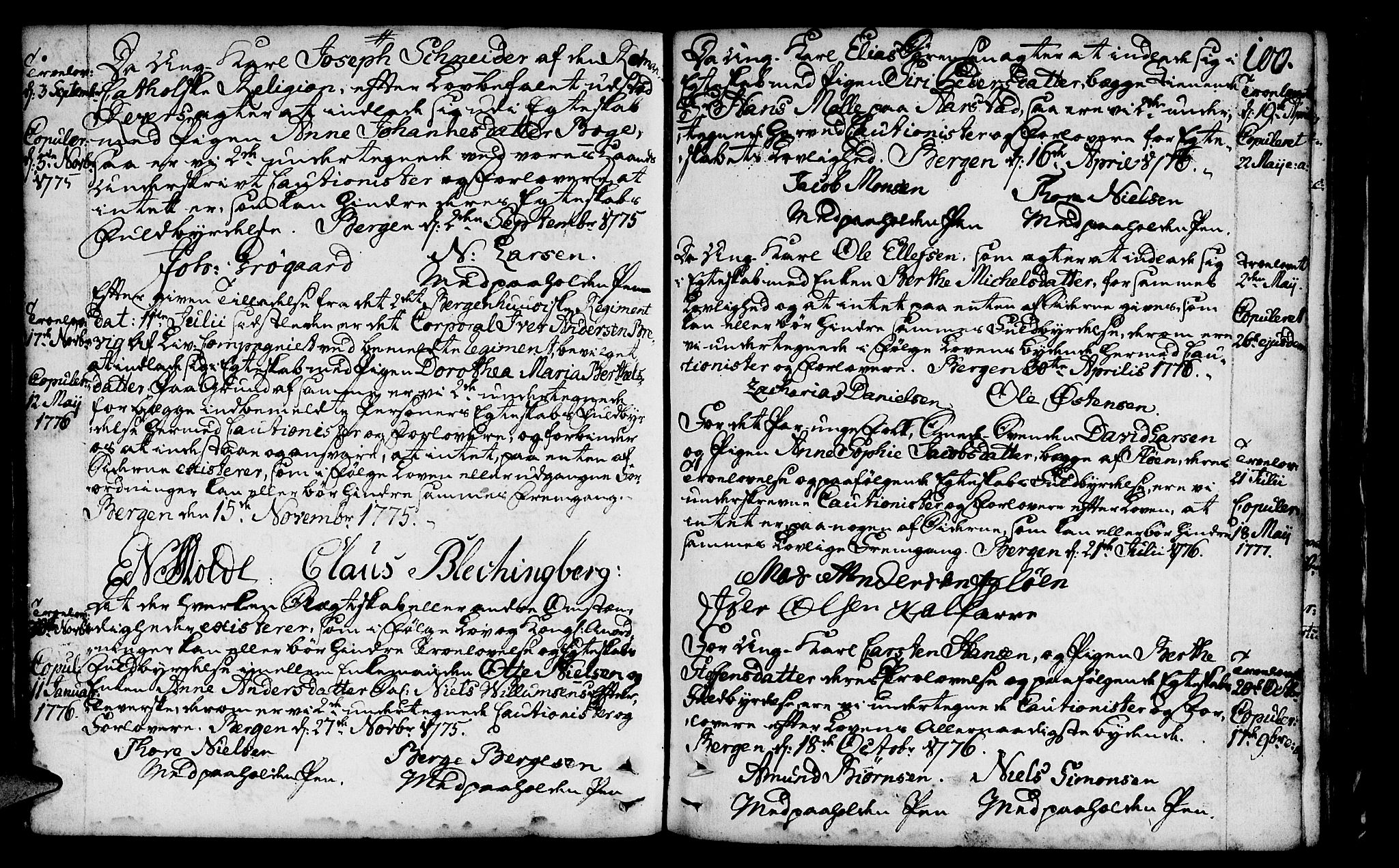 St. Jørgens hospital og Årstad sokneprestembete, AV/SAB-A-99934: Parish register (official) no. A 1, 1743-1823, p. 100