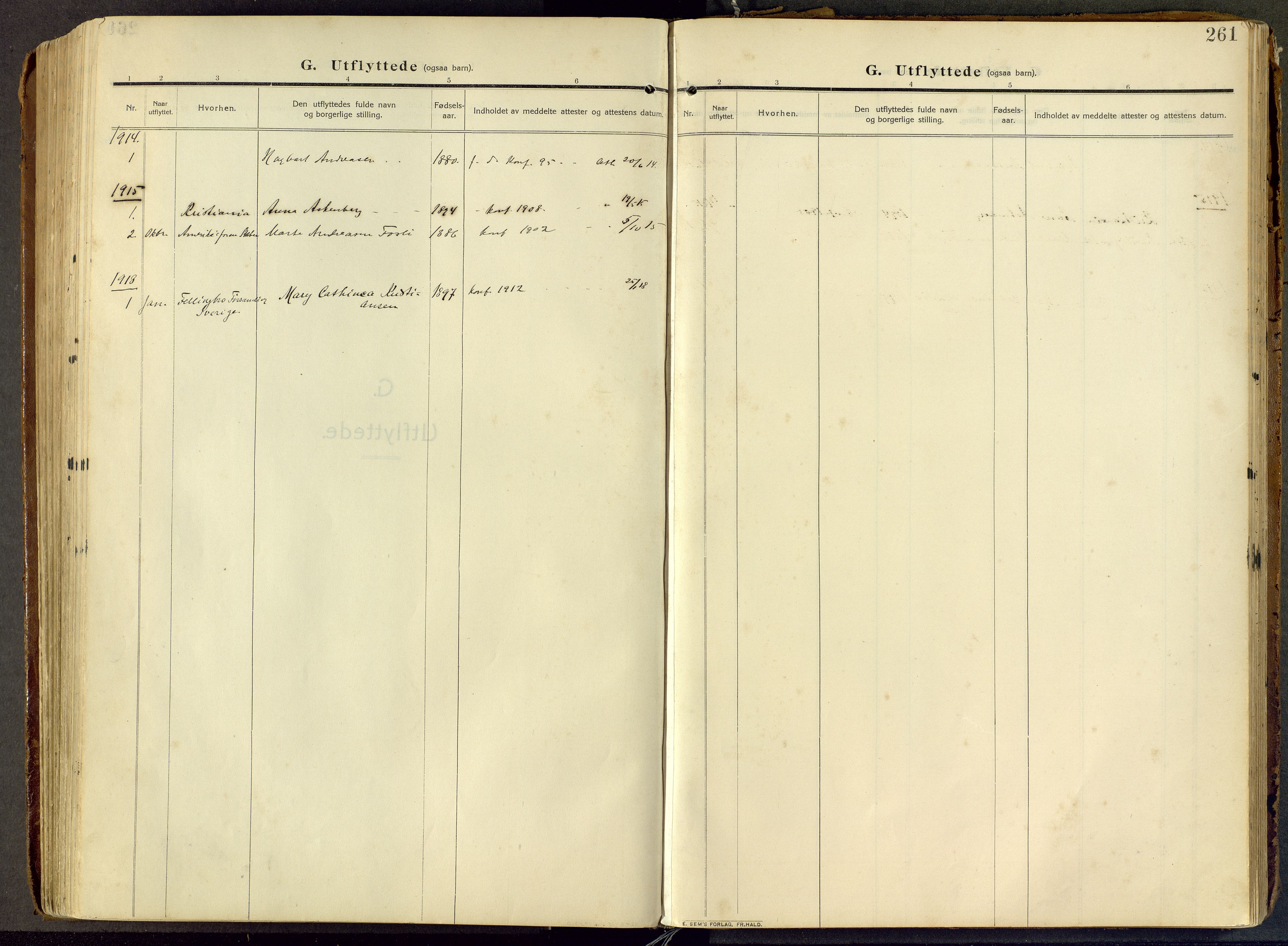 Parish register (official) no. III 1, 1910-1936, p. 261
