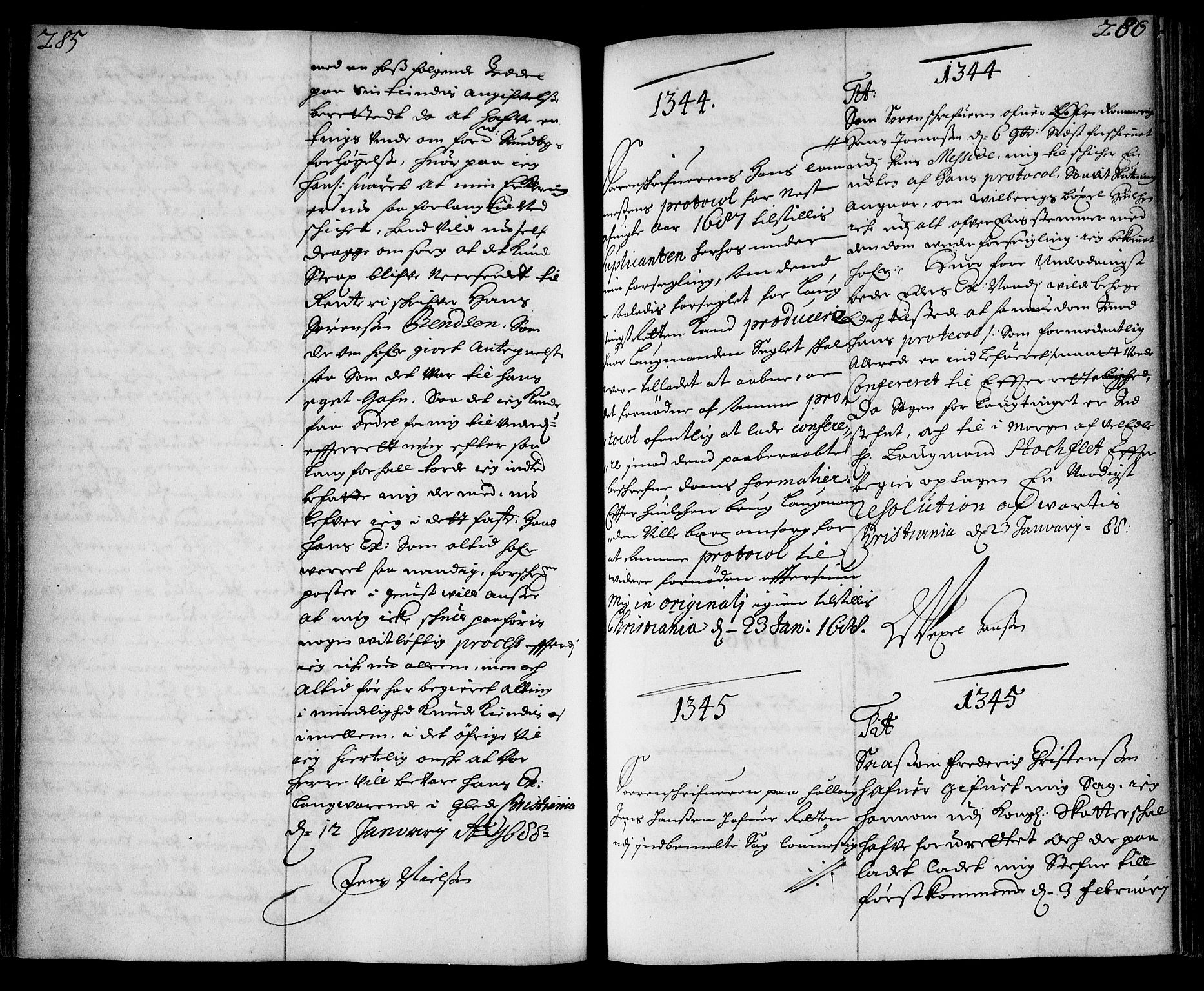 Stattholderembetet 1572-1771, AV/RA-EA-2870/Ae/L0005: Supplikasjons- og resolusjonsprotokoll, 1687-1688, p. 285-286