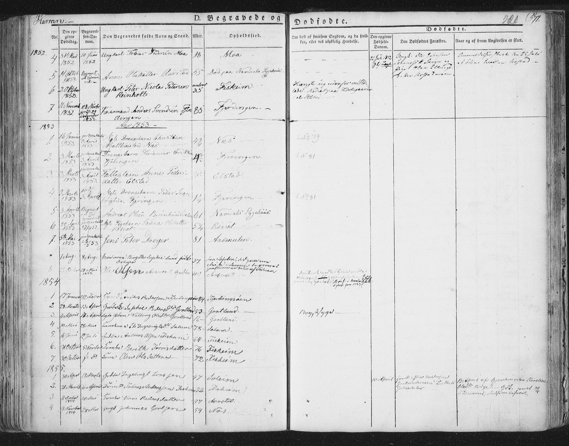 Ministerialprotokoller, klokkerbøker og fødselsregistre - Nord-Trøndelag, SAT/A-1458/758/L0513: Parish register (official) no. 758A02 /3, 1839-1868, p. 220