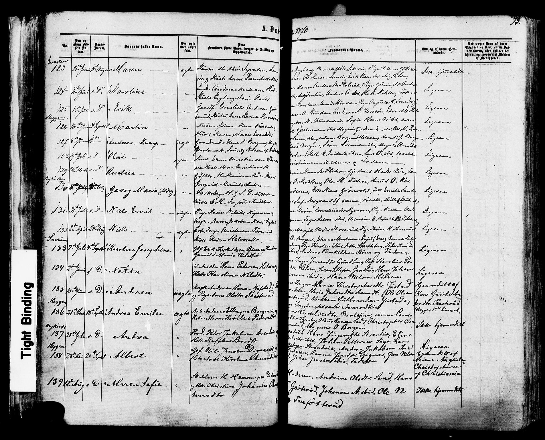 Modum kirkebøker, AV/SAKO-A-234/F/Fa/L0010: Parish register (official) no. 10, 1865-1876, p. 73