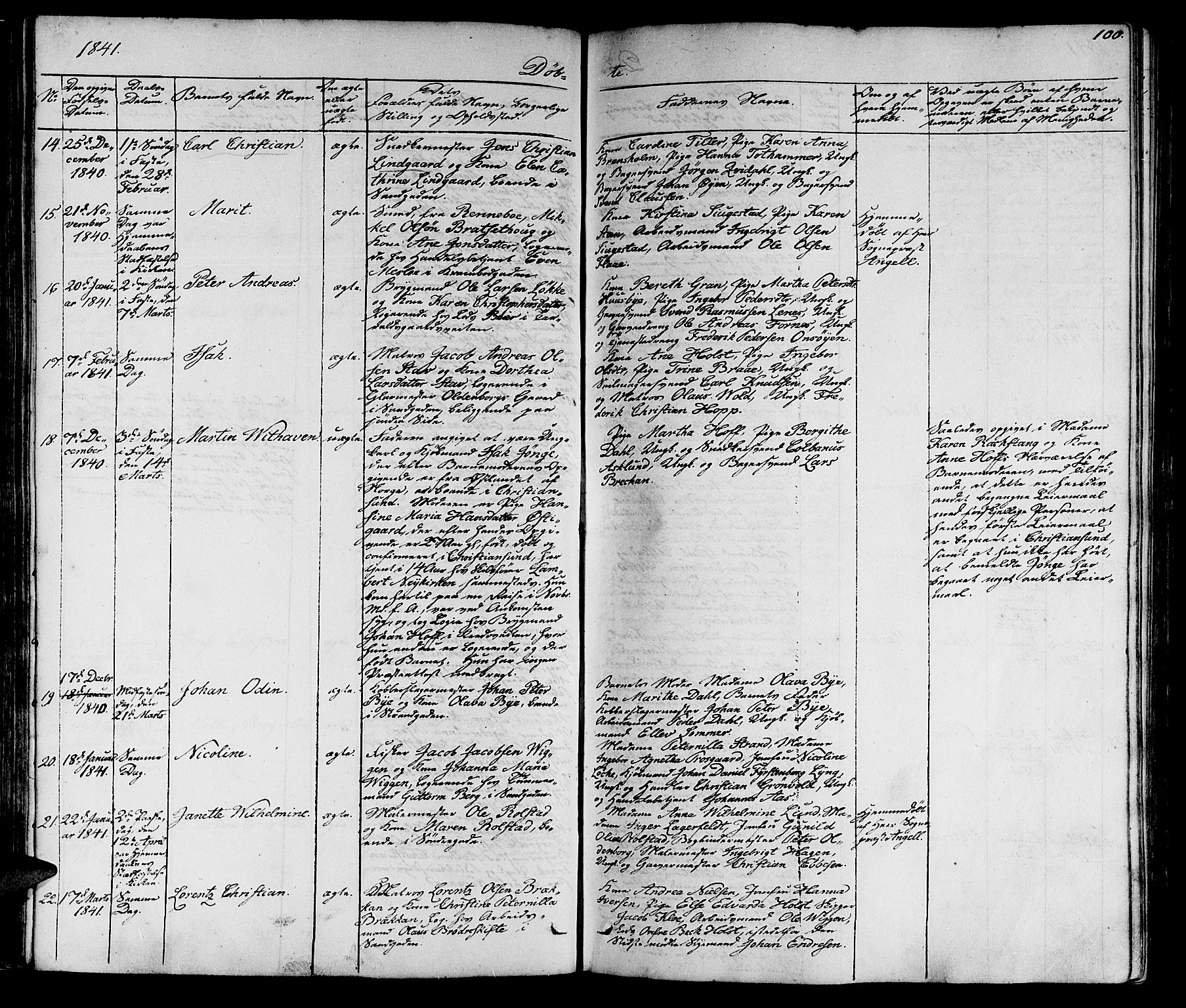 Ministerialprotokoller, klokkerbøker og fødselsregistre - Sør-Trøndelag, SAT/A-1456/602/L0136: Parish register (copy) no. 602C04, 1833-1845, p. 100