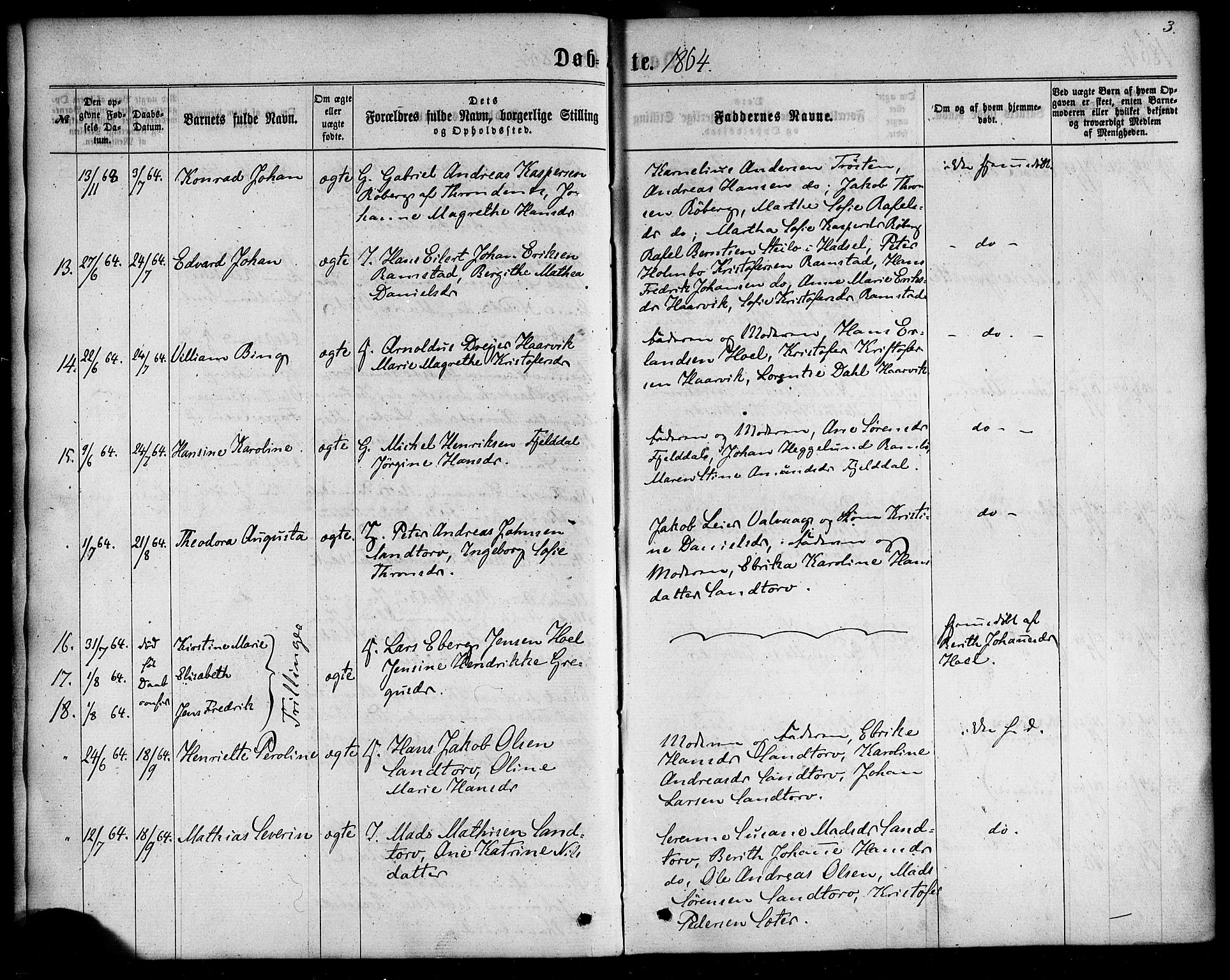 Ministerialprotokoller, klokkerbøker og fødselsregistre - Nordland, SAT/A-1459/865/L0923: Parish register (official) no. 865A01, 1864-1884, p. 3