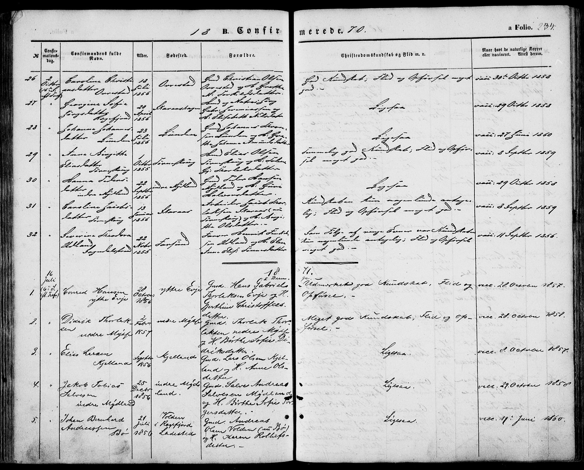 Sokndal sokneprestkontor, AV/SAST-A-101808: Parish register (official) no. A 9, 1857-1874, p. 234