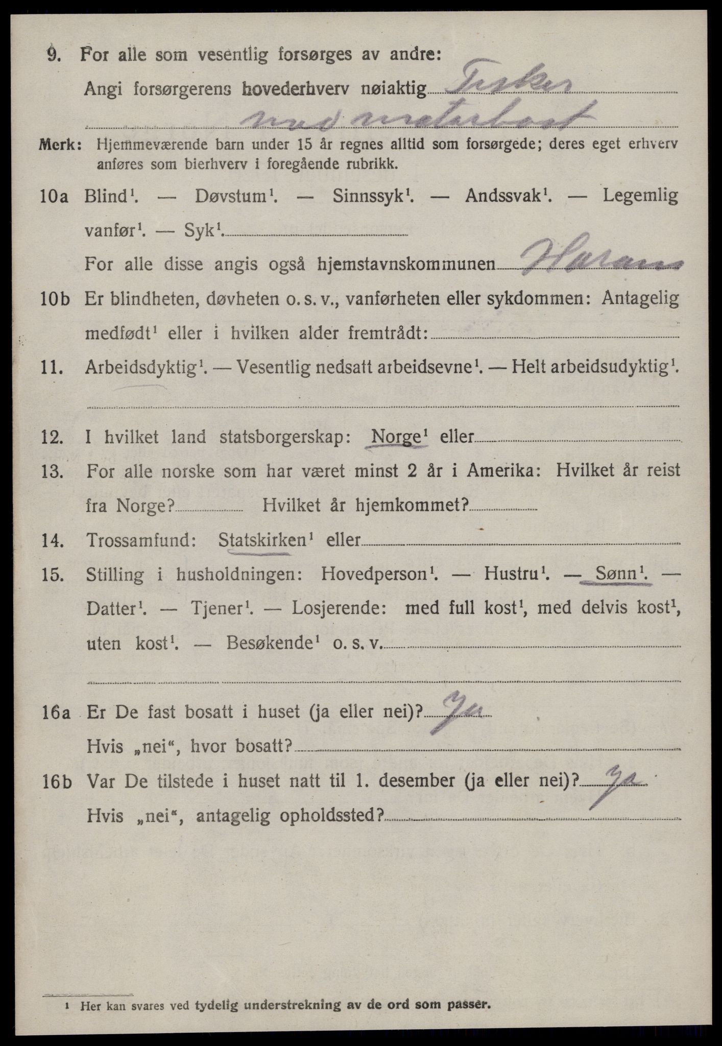 SAT, 1920 census for Haram, 1920, p. 2240