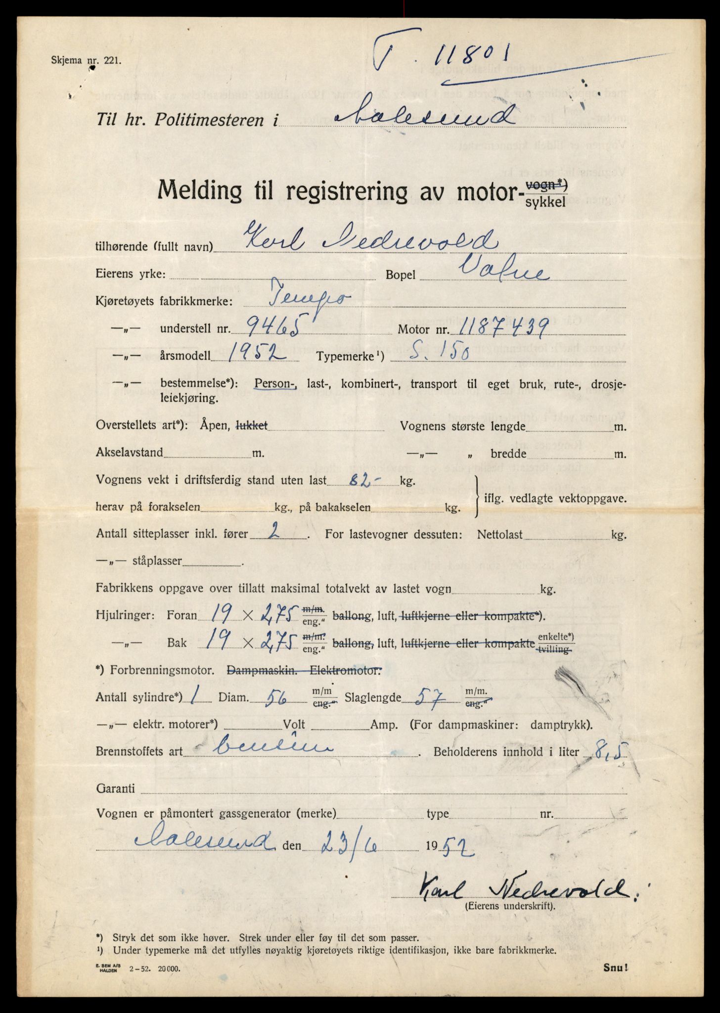 Møre og Romsdal vegkontor - Ålesund trafikkstasjon, AV/SAT-A-4099/F/Fe/L0031: Registreringskort for kjøretøy T 11800 - T 11996, 1927-1998, p. 17