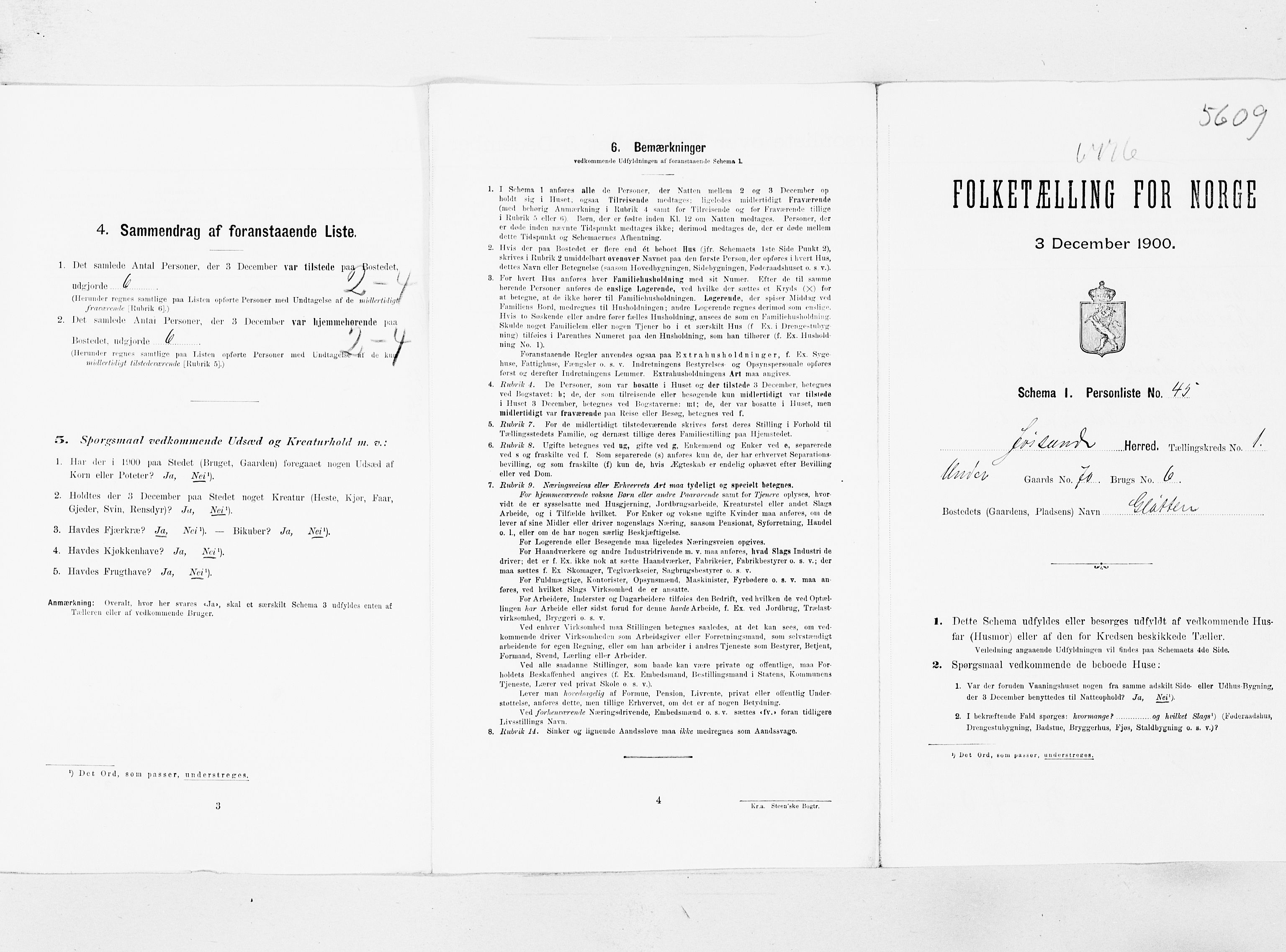 SAT, 1900 census for Jøssund, 1900, p. 18