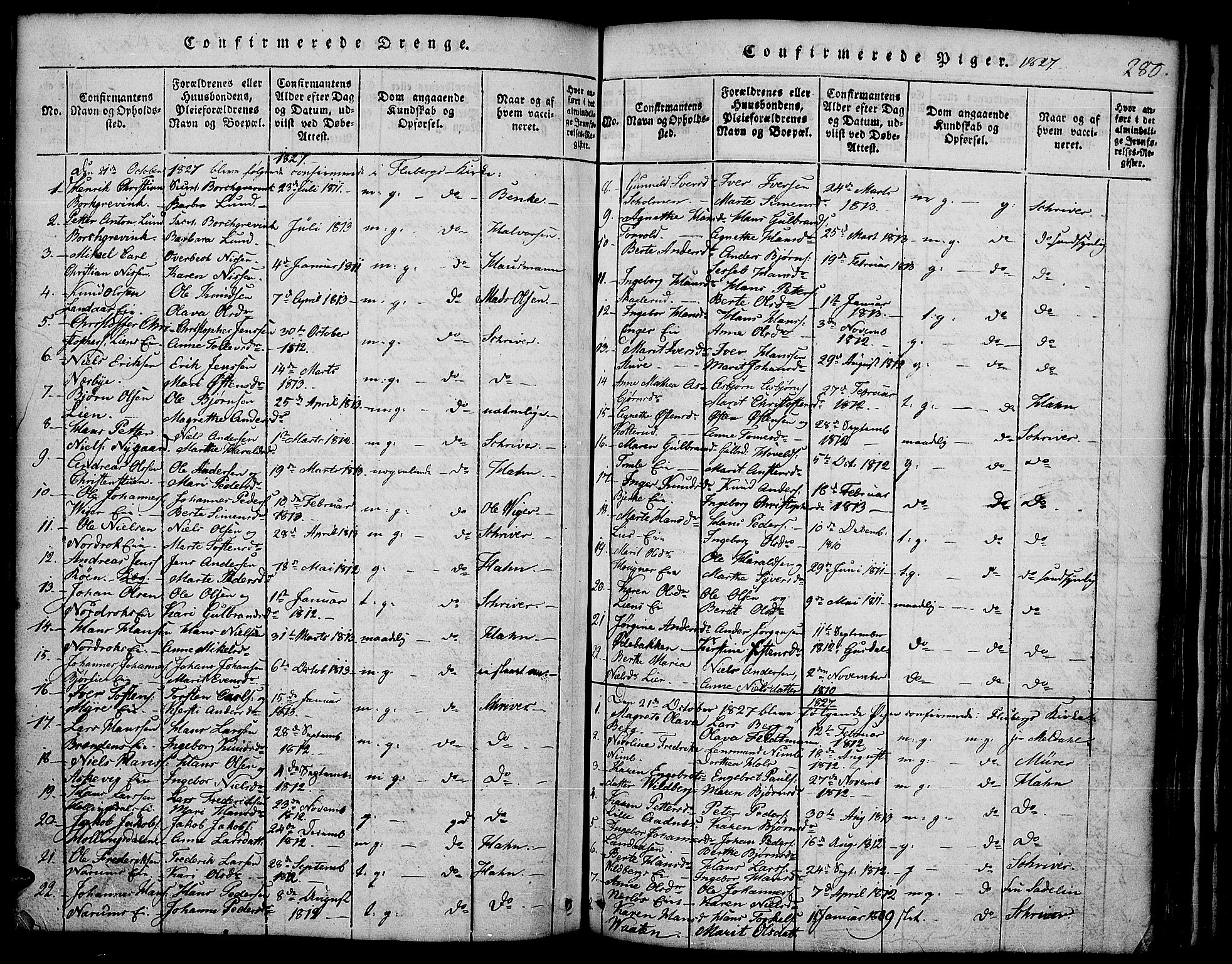 Land prestekontor, AV/SAH-PREST-120/H/Ha/Hab/L0001: Parish register (copy) no. 1, 1814-1833, p. 280