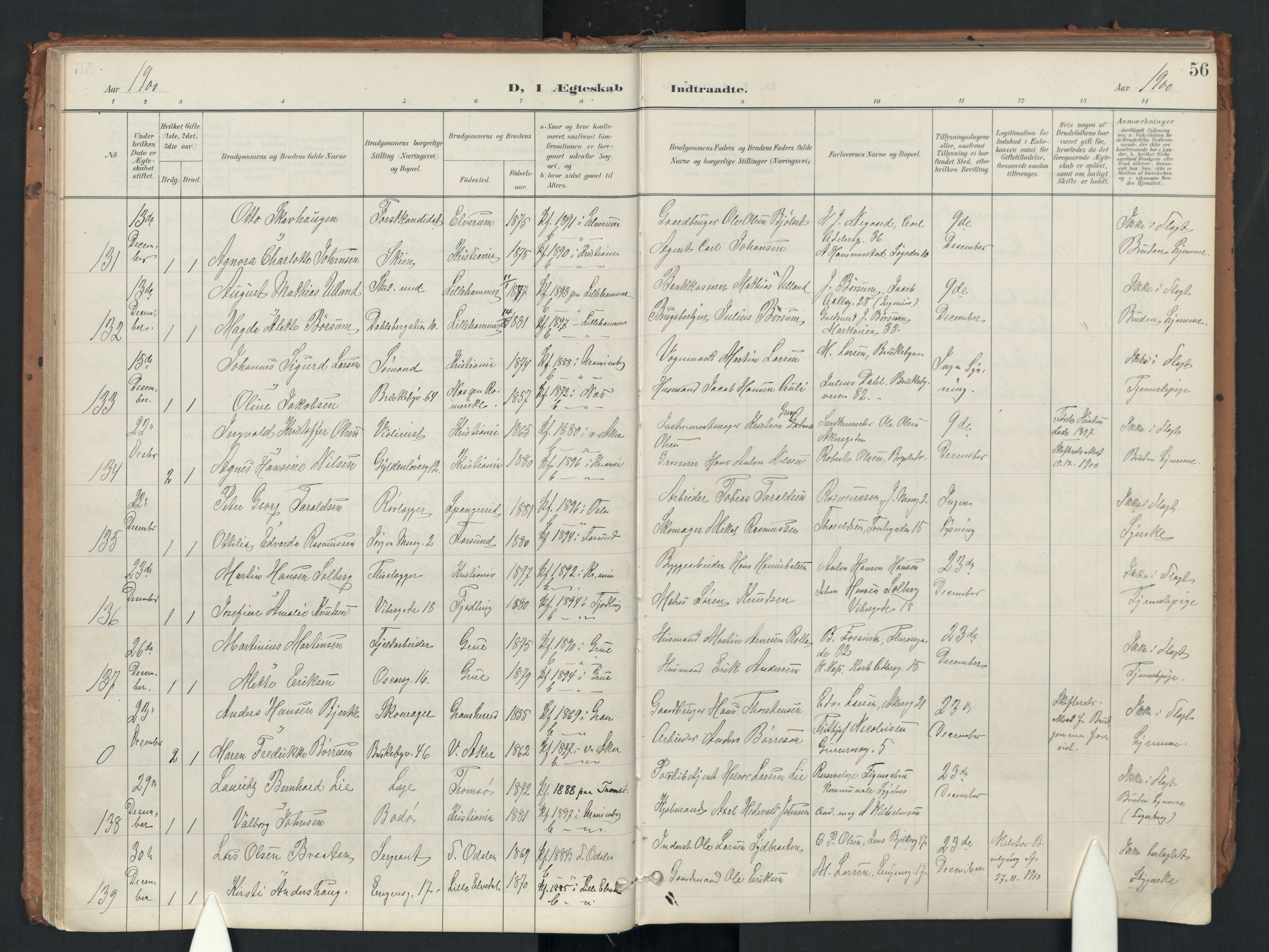 Uranienborg prestekontor Kirkebøker, AV/SAO-A-10877/F/Fa/L0007: Parish register (official) no. 7, 1896-1914, p. 56