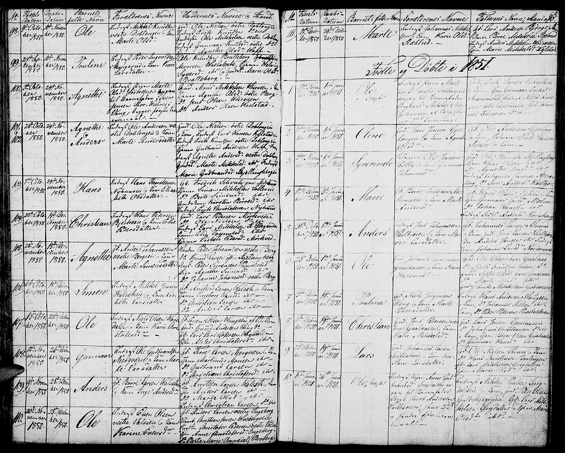 Vang prestekontor, Hedmark, SAH/PREST-008/H/Ha/Hab/L0009: Parish register (copy) no. 9, 1836-1870, p. 65