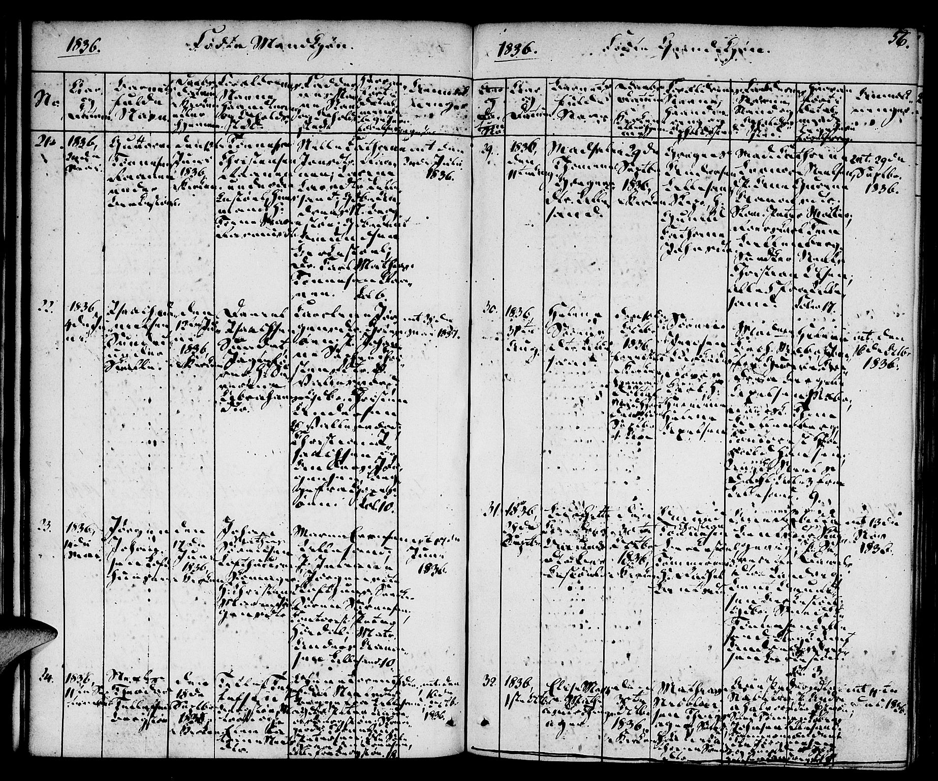 Vestre Moland sokneprestkontor, AV/SAK-1111-0046/F/Fa/Fab/L0004: Parish register (official) no. A 4, 1835-1843, p. 56