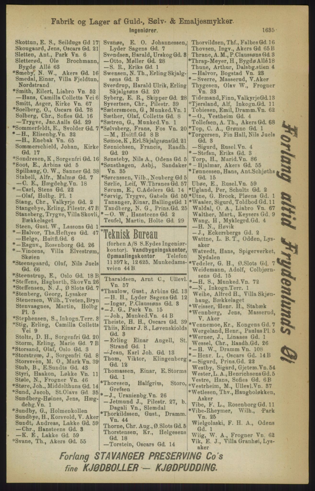 Kristiania/Oslo adressebok, PUBL/-, 1911, p. 1635