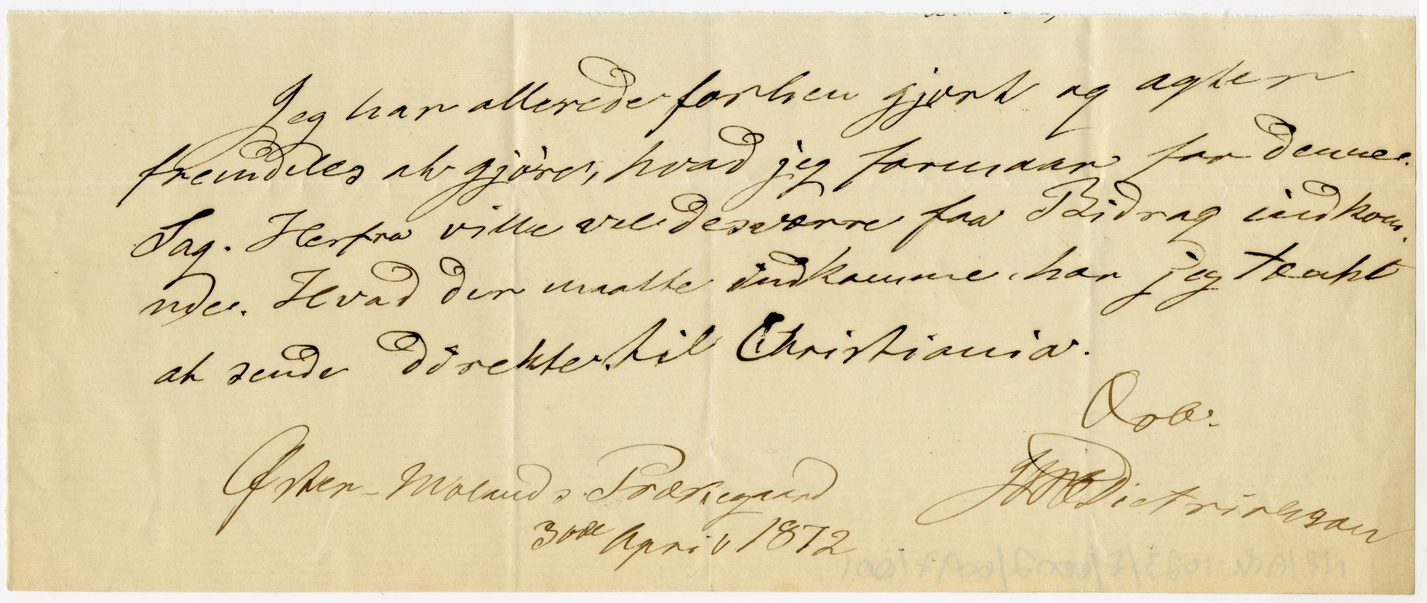 Diderik Maria Aalls brevsamling, NF/Ark-1023/F/L0002: D.M. Aalls brevsamling. B - C, 1799-1889, p. 474