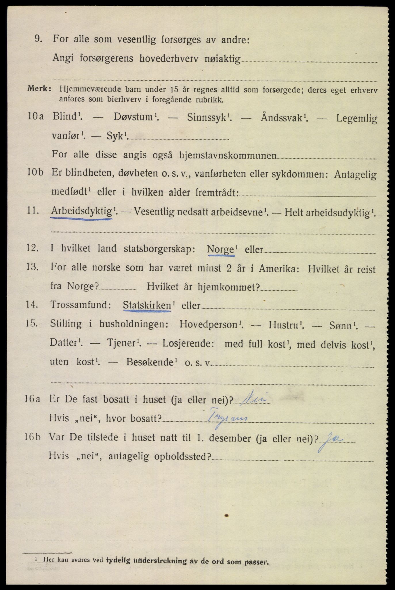 SAK, 1920 census for Søgne, 1920, p. 2180