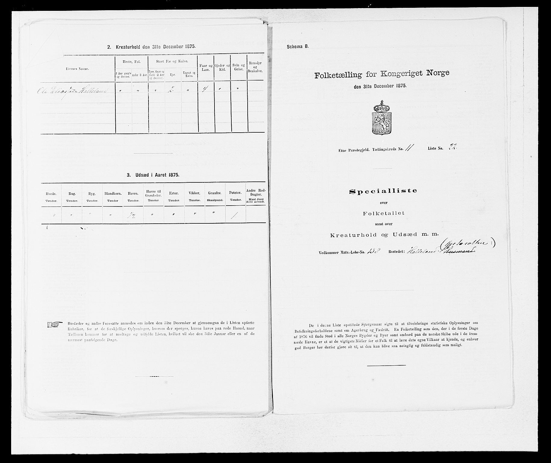 SAB, 1875 census for 1211P Etne, 1875, p. 757