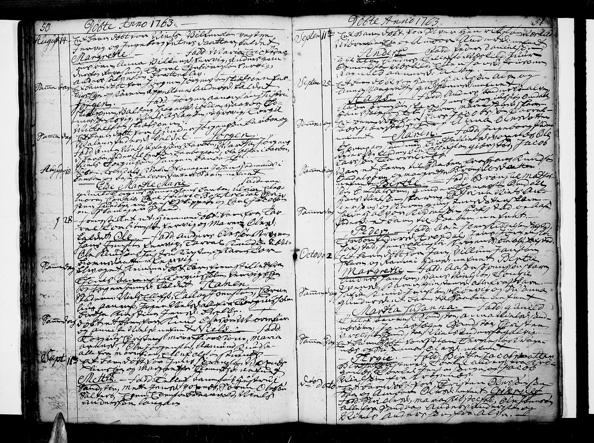 Tromøy sokneprestkontor, AV/SAK-1111-0041/F/Fa/L0001: Parish register (official) no. A 1, 1747-1793, p. 50-51