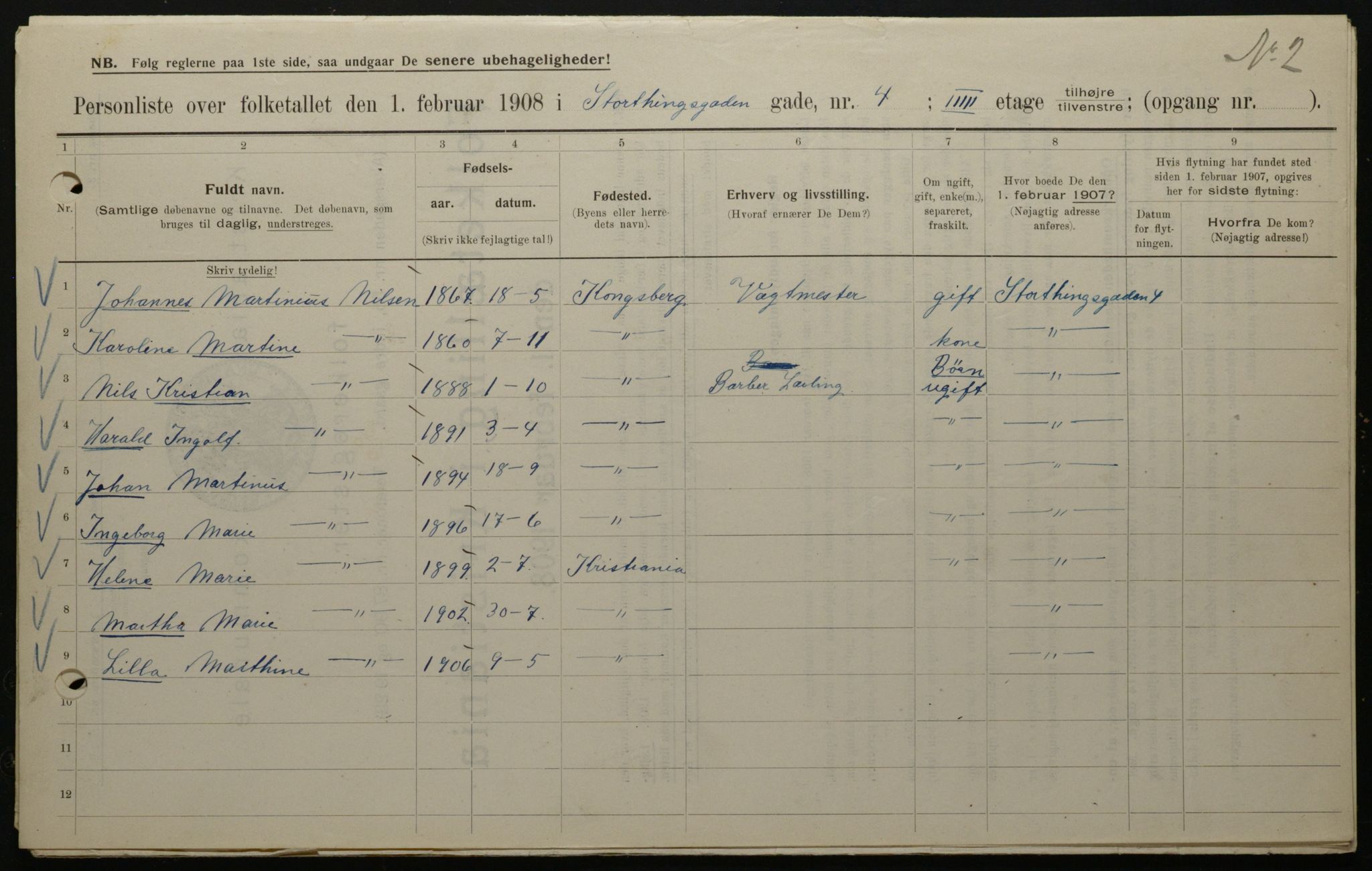 OBA, Municipal Census 1908 for Kristiania, 1908, p. 93041