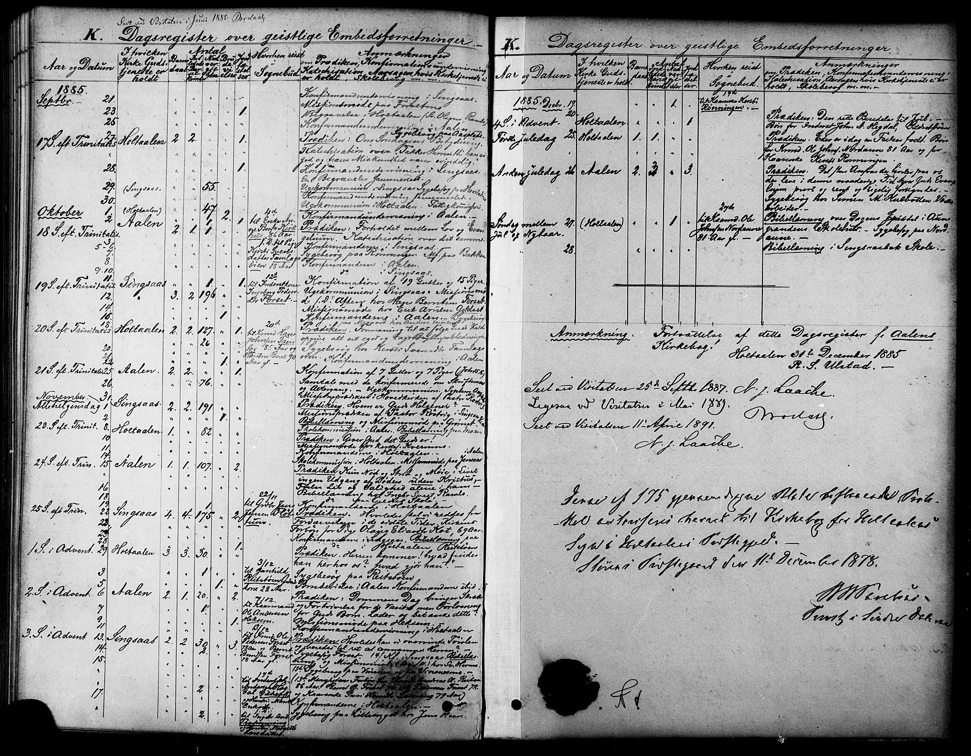Ministerialprotokoller, klokkerbøker og fødselsregistre - Sør-Trøndelag, SAT/A-1456/685/L0972: Parish register (official) no. 685A09, 1879-1890