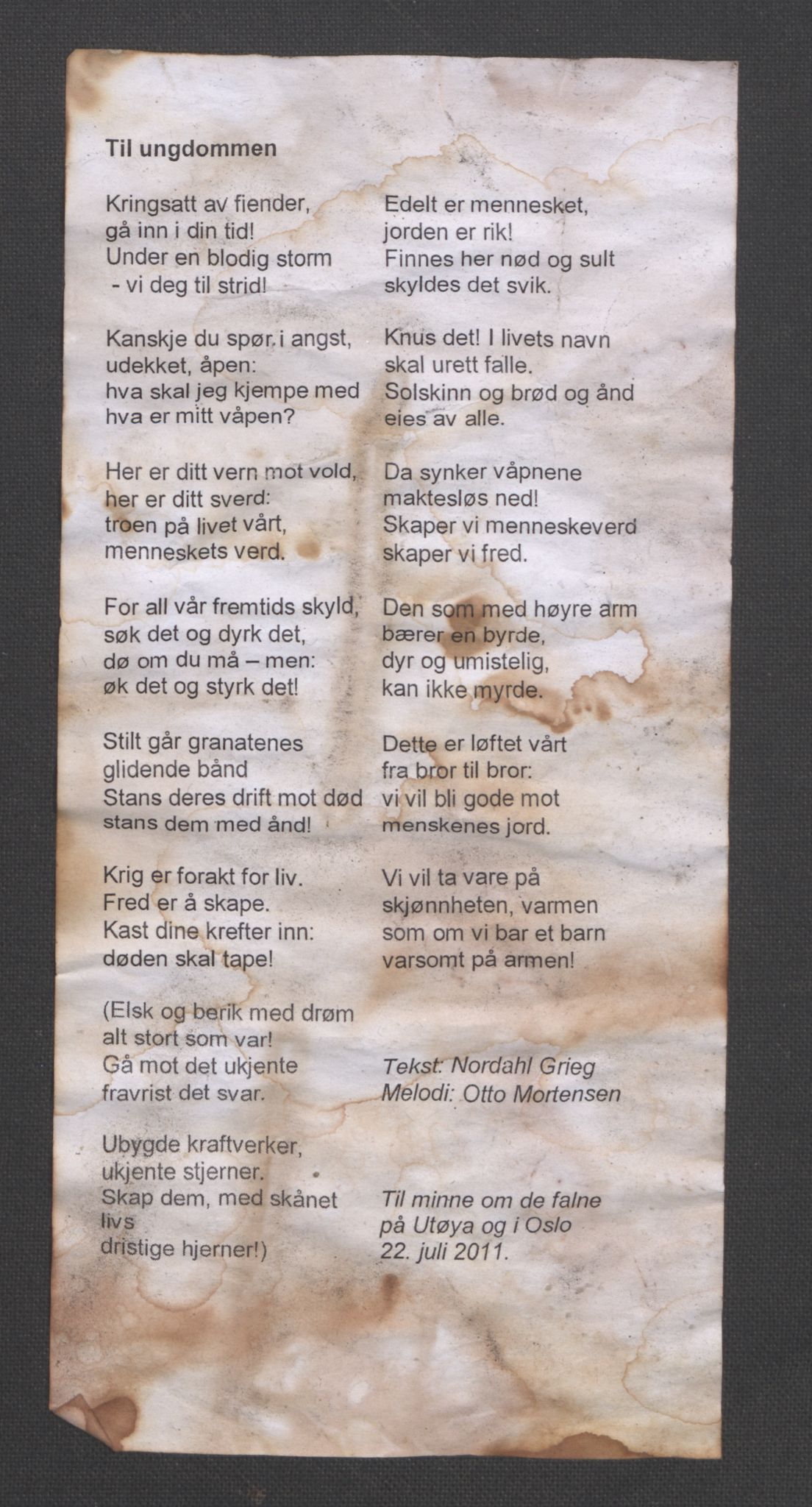 Minnemateriale etter 22.07.2011, RA/S-6313/00/A/L0001: Minnemateriale utvalgt for publisering i forbindelse med ettårsmarkeringen, 2011, p. 1160