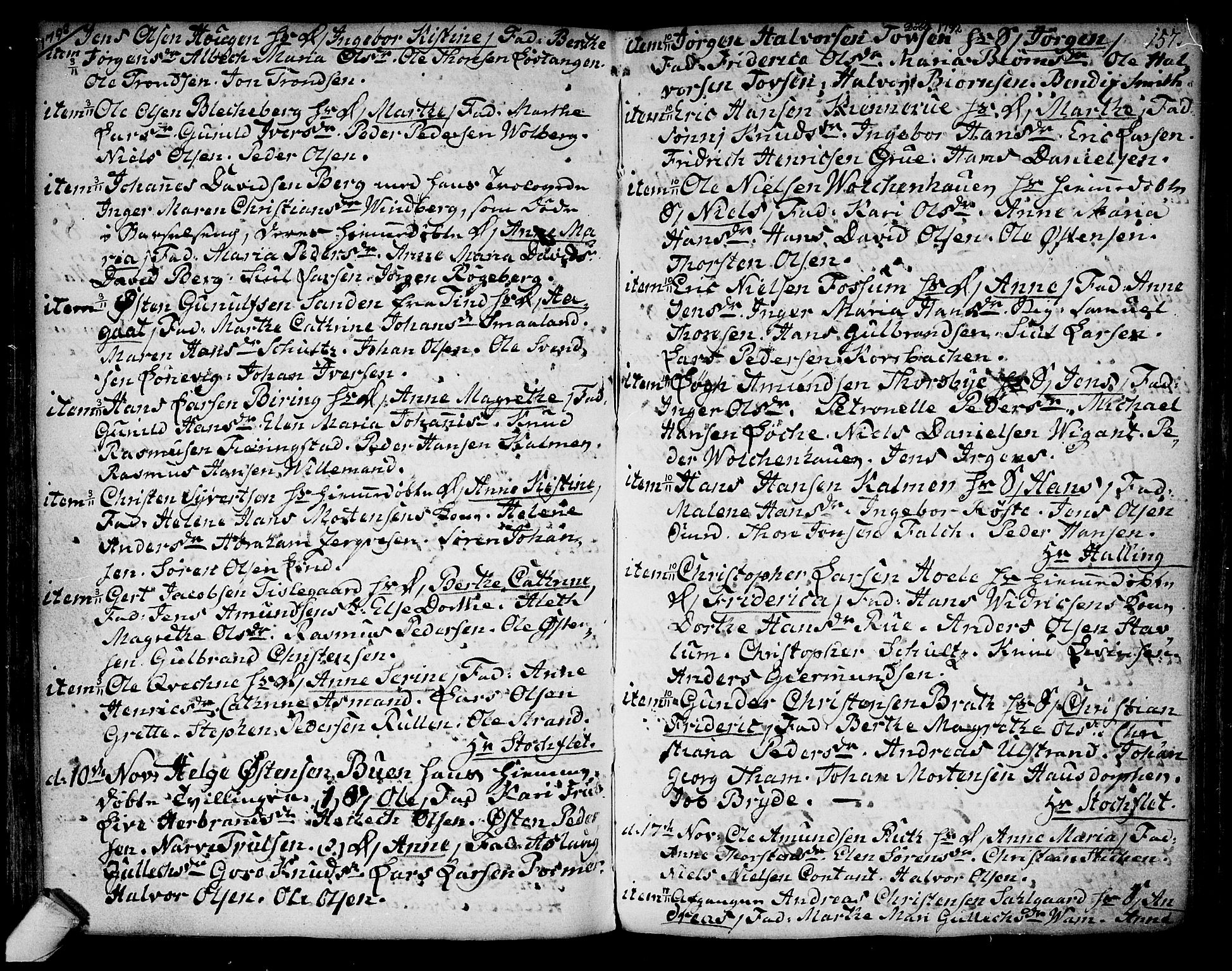 Kongsberg kirkebøker, SAKO/A-22/F/Fa/L0006: Parish register (official) no. I 6, 1783-1797, p. 157