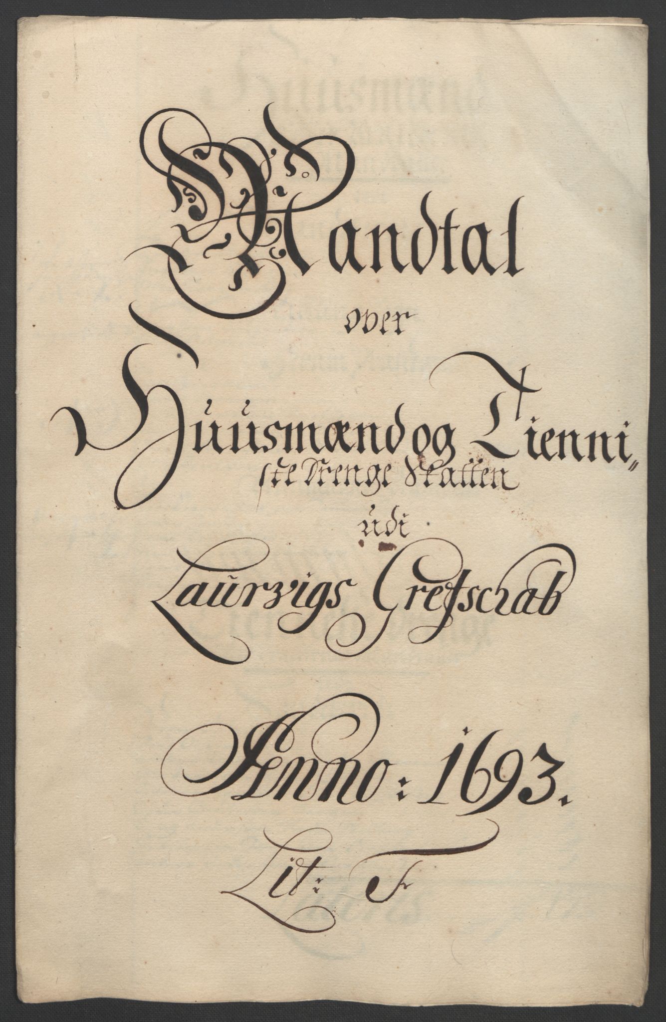 Rentekammeret inntil 1814, Reviderte regnskaper, Fogderegnskap, RA/EA-4092/R33/L1974: Fogderegnskap Larvik grevskap, 1693-1695, p. 54
