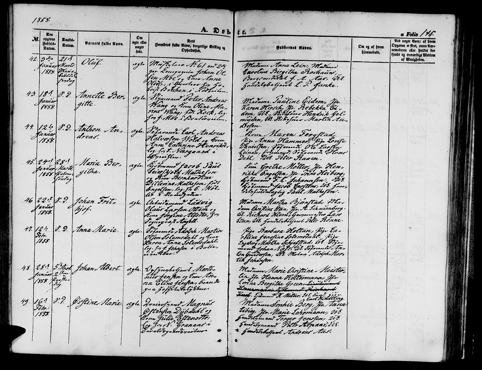 Ministerialprotokoller, klokkerbøker og fødselsregistre - Sør-Trøndelag, AV/SAT-A-1456/602/L0138: Parish register (copy) no. 602C06, 1853-1858, p. 145