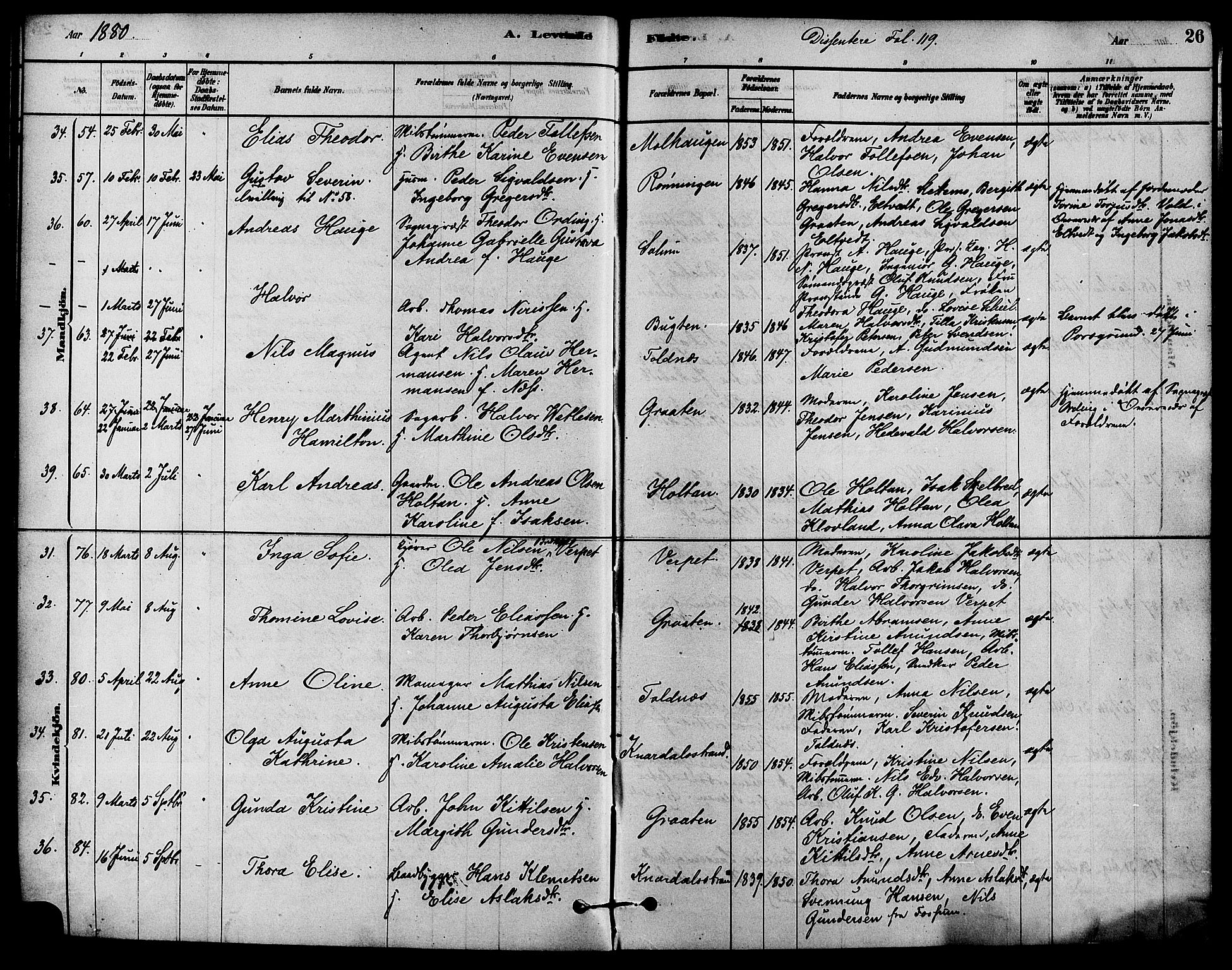 Solum kirkebøker, AV/SAKO-A-306/F/Fa/L0009: Parish register (official) no. I 9, 1877-1887, p. 26